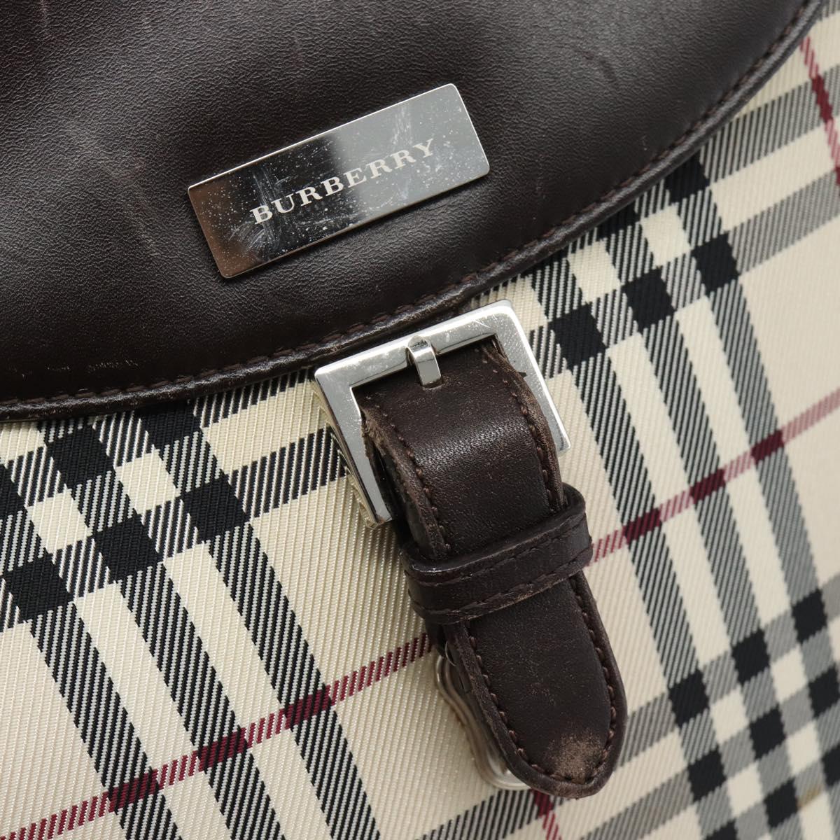 BURBERRY Nova Check Backpack Canvas Beige Brown Auth ep7277