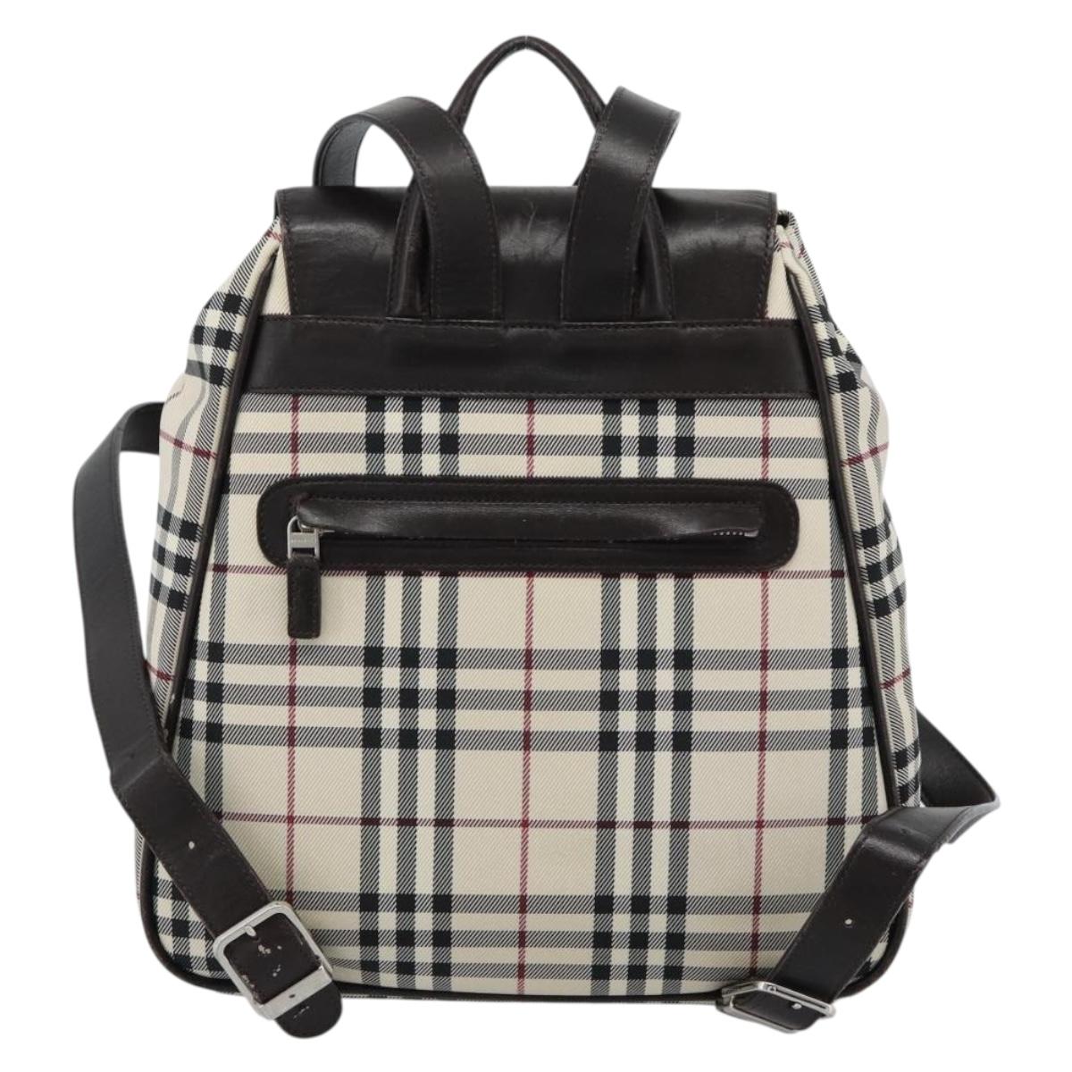 BURBERRY Nova Check Backpack Canvas Beige Brown Auth ep7277