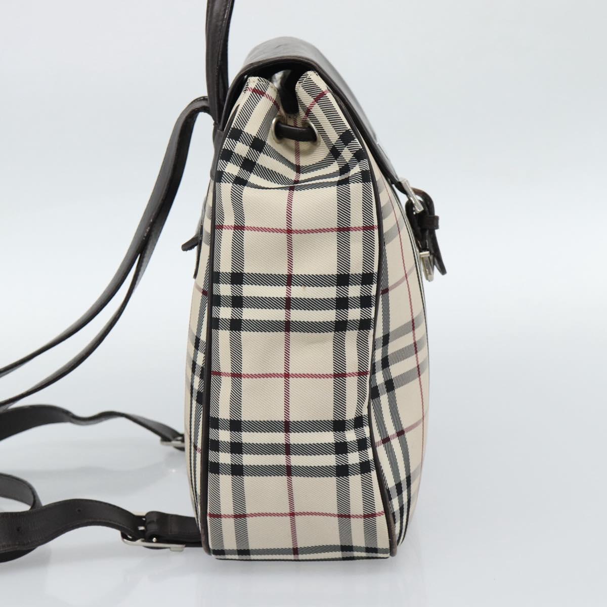 BURBERRY Nova Check Backpack Canvas Beige Brown Auth ep7277