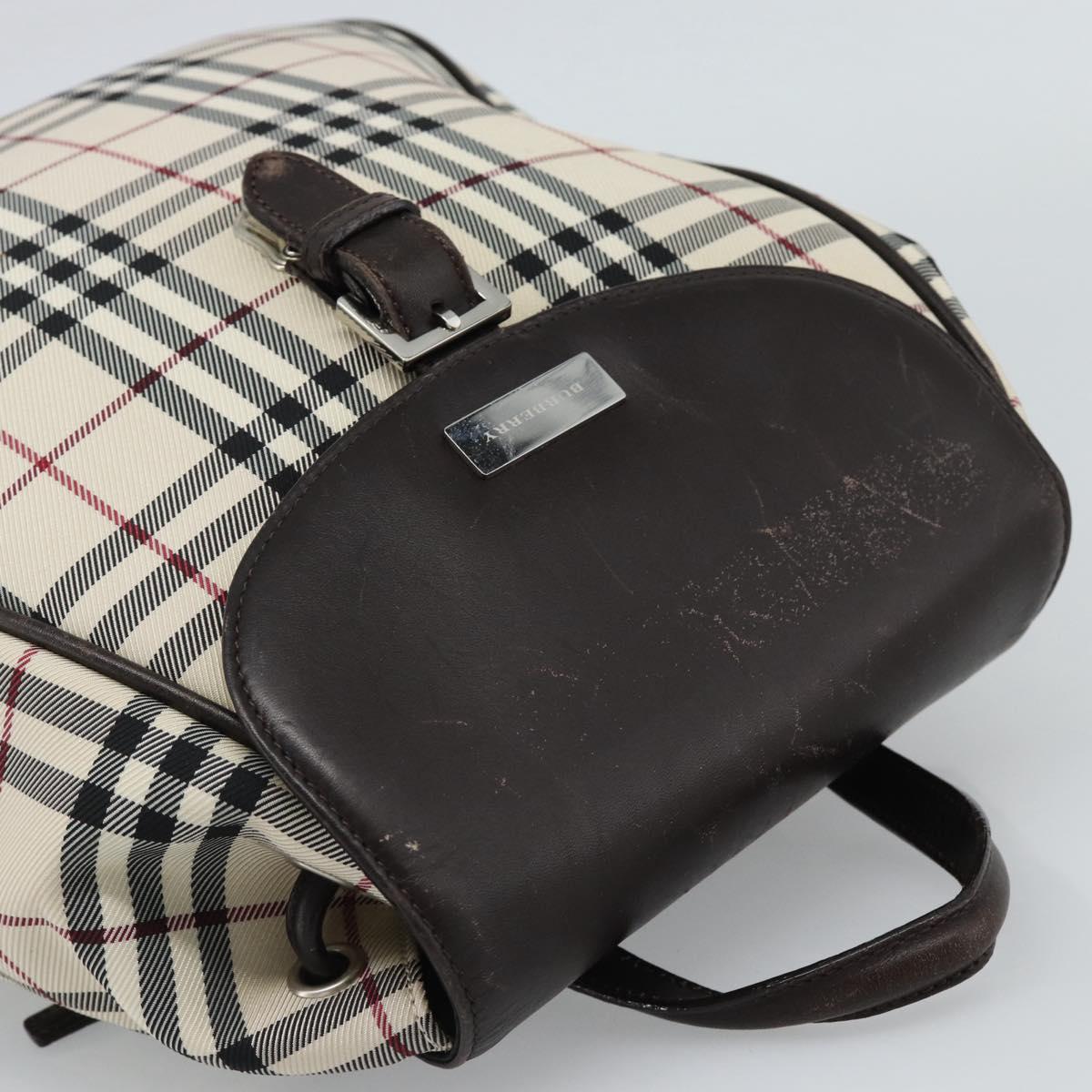 BURBERRY Nova Check Backpack Canvas Beige Brown Auth ep7277
