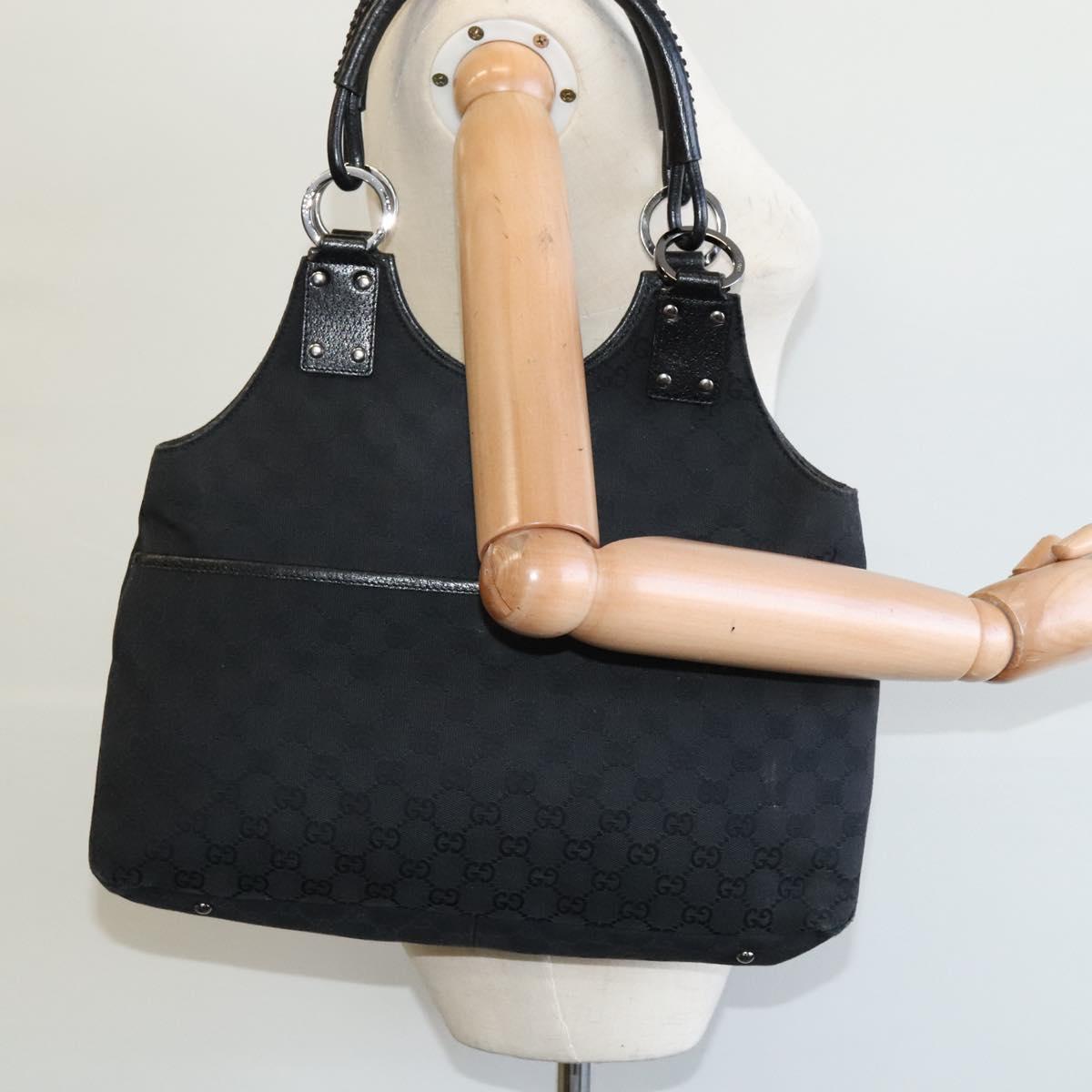 GUCCI GG Canvas Shoulder Bag Black 132260 Auth ep7331