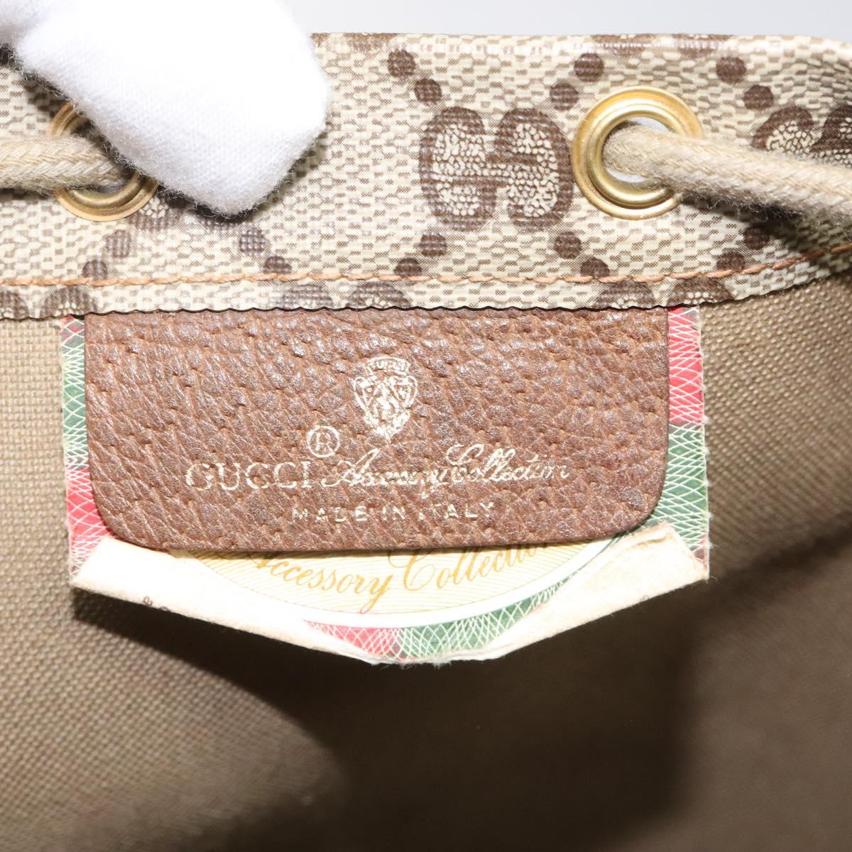 GUCCI GG Supreme Pouch PVC Leather Beige 97 19 303 Auth ep7389