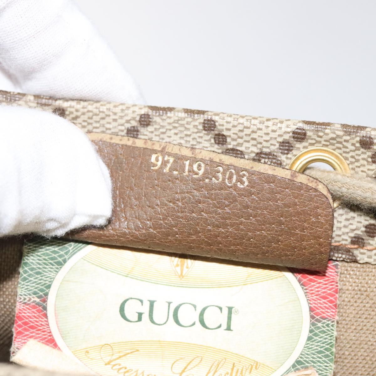 GUCCI GG Supreme Pouch PVC Leather Beige 97 19 303 Auth ep7389