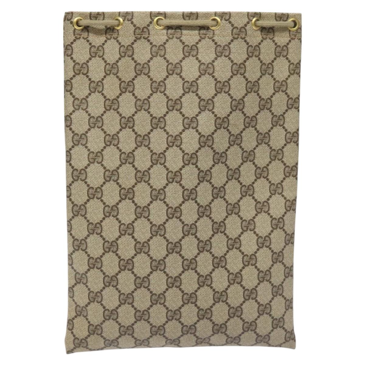 GUCCI GG Supreme Pouch PVC Leather Beige 97 19 303 Auth ep7389