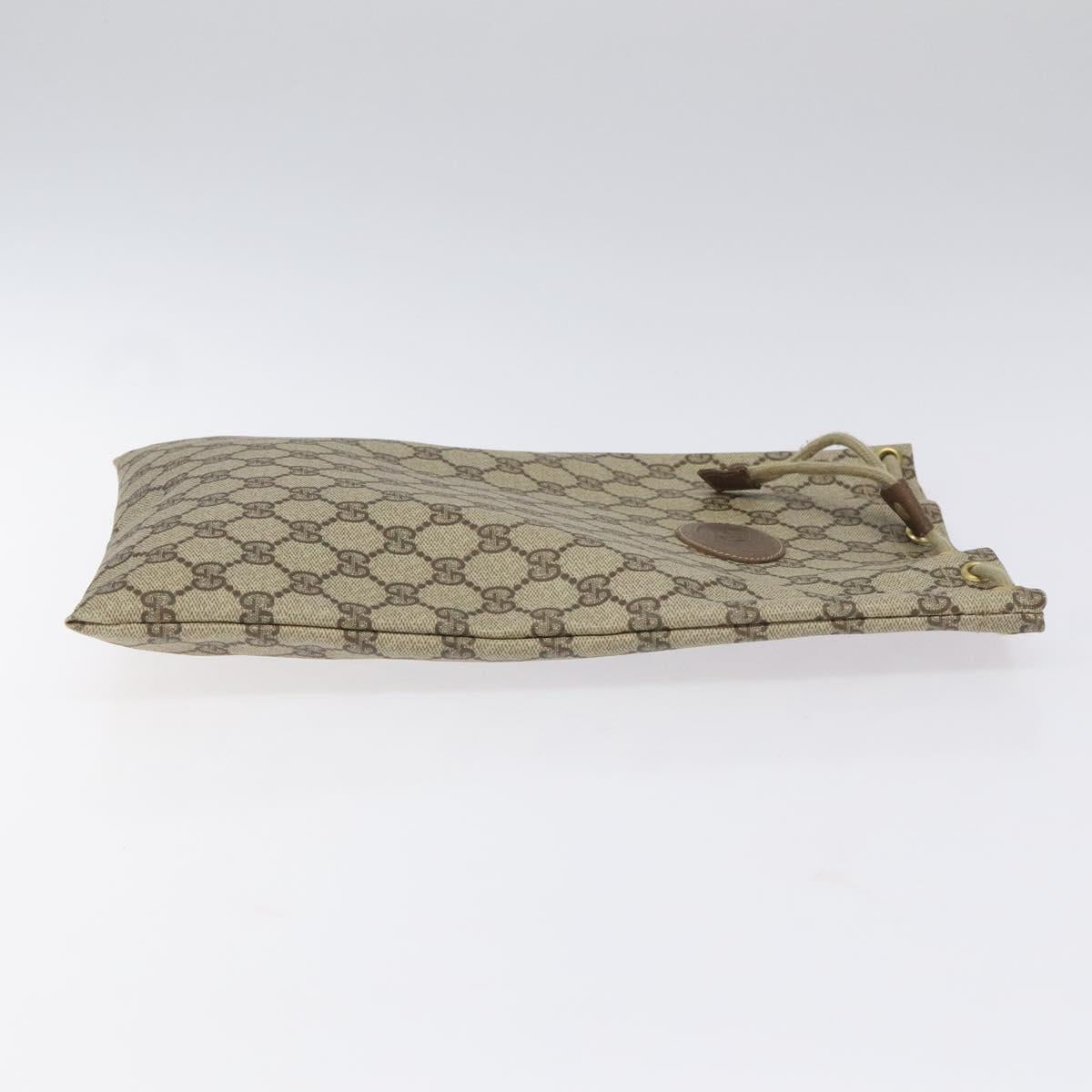 GUCCI GG Supreme Pouch PVC Leather Beige 97 19 303 Auth ep7389