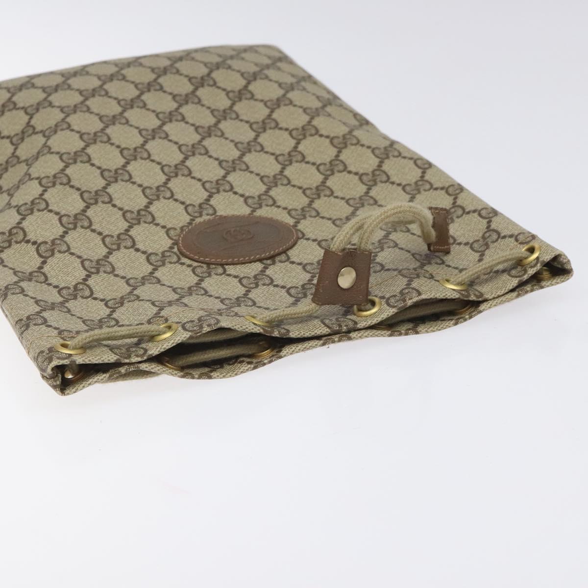 GUCCI GG Supreme Pouch PVC Leather Beige 97 19 303 Auth ep7389