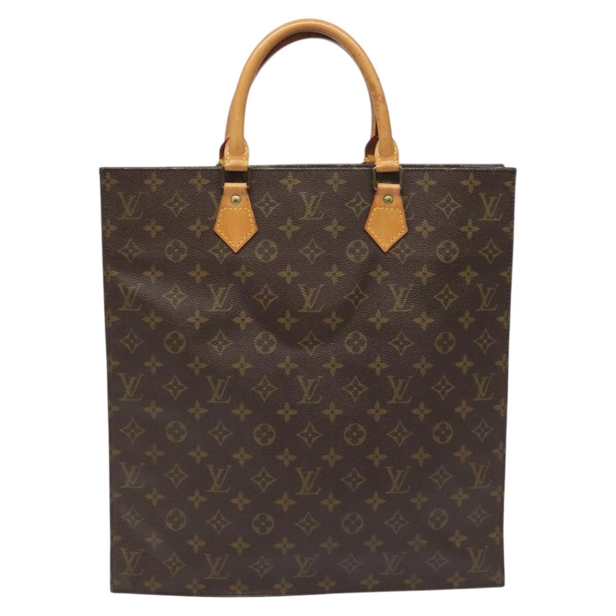 LOUIS VUITTON Monogram Sac Plat Hand Bag M51140 LV Auth ep7390