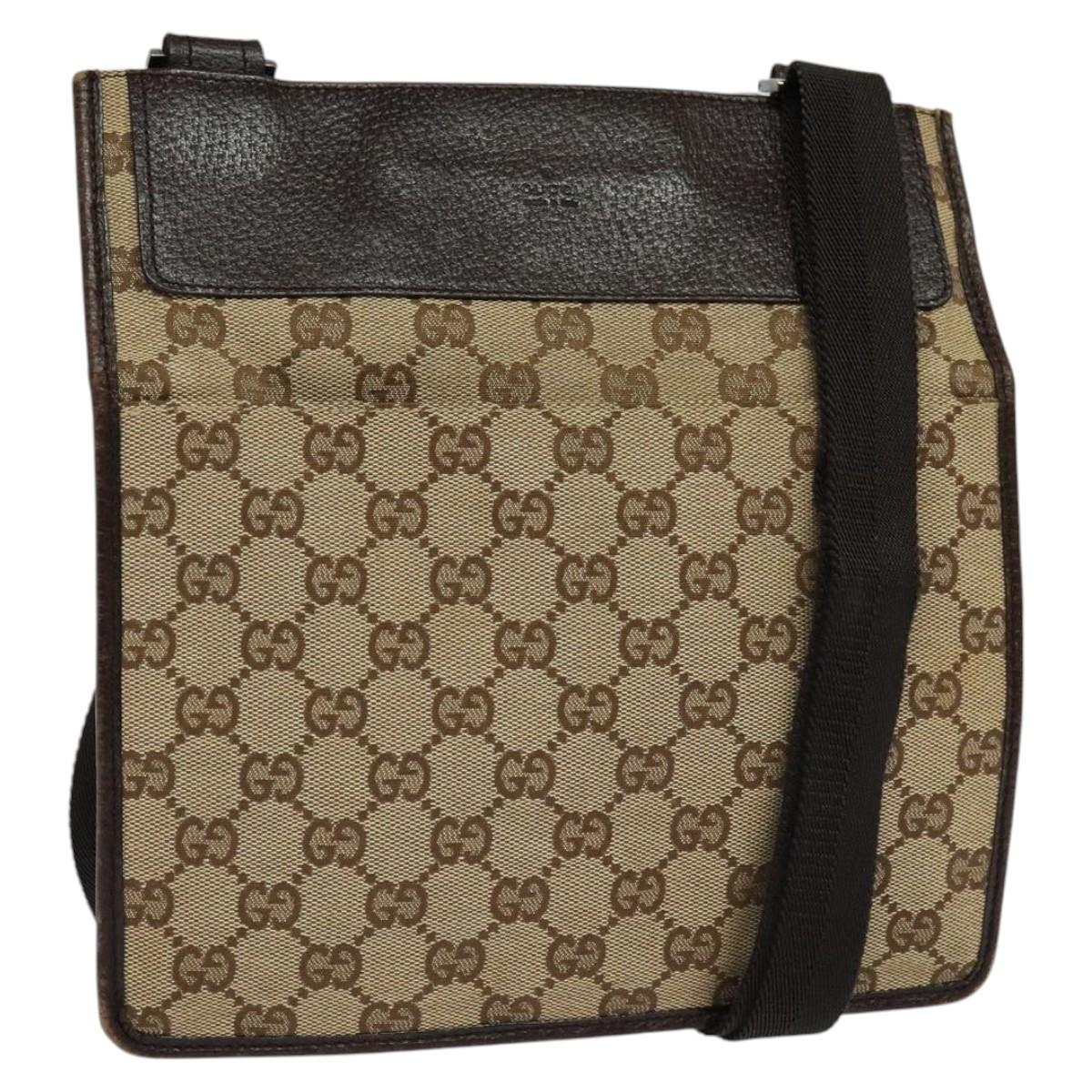 GUCCI GG Canvas Shoulder Bag Beige 27639 Auth ep7391