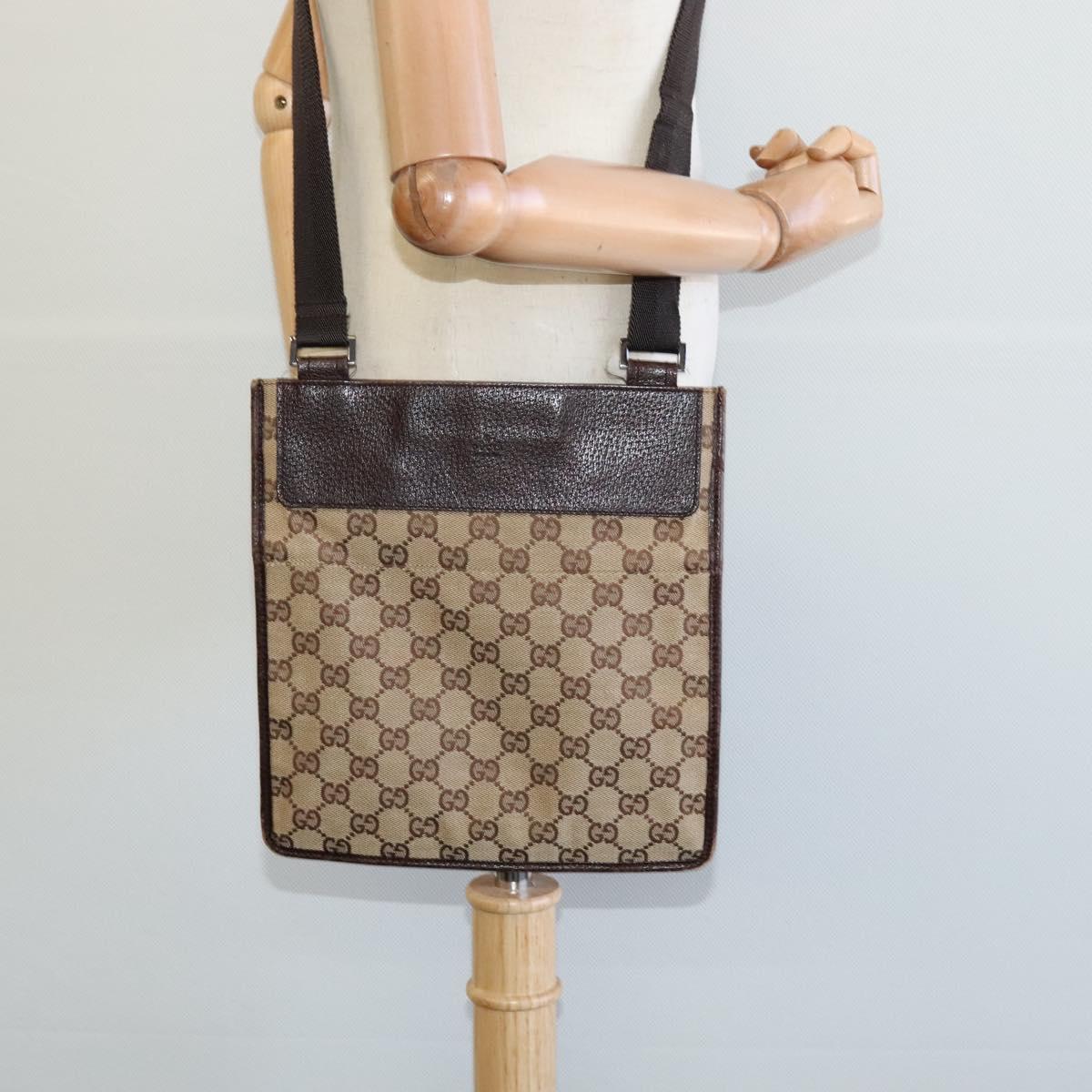 GUCCI GG Canvas Shoulder Bag Beige 27639 Auth ep7391