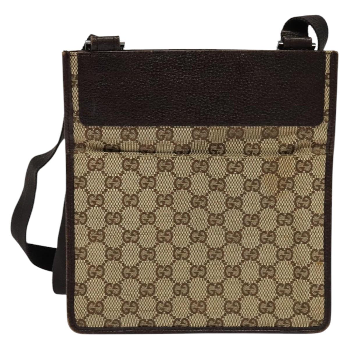 GUCCI GG Canvas Shoulder Bag Beige 27639 Auth ep7391