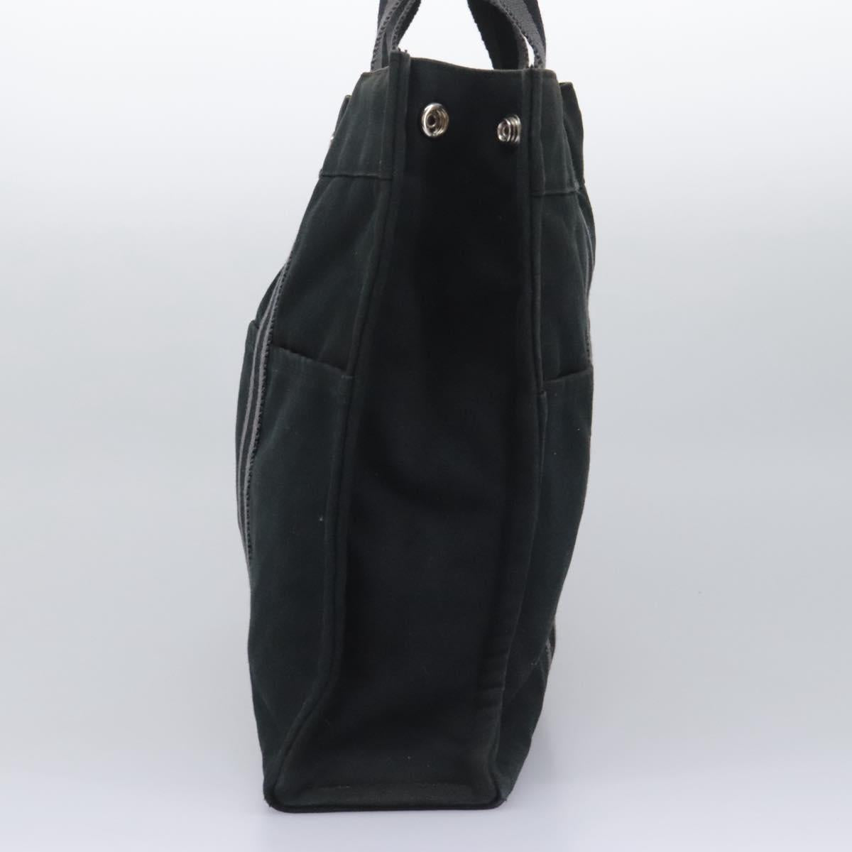 HERMES Fourre Tout MM Hand Bag Canvas Black Auth ep7392