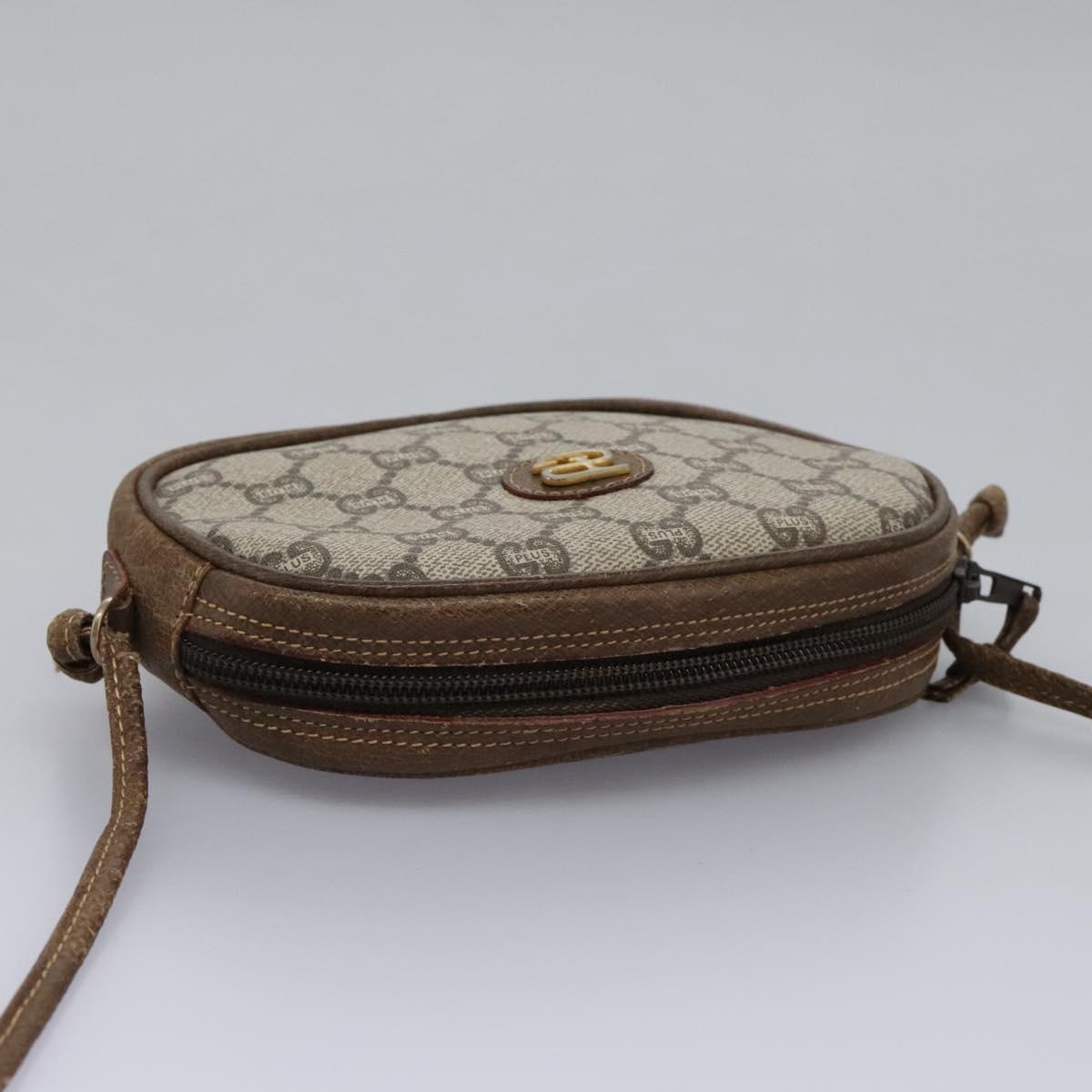 GUCCI GG Plus Supreme Shoulder Bag PVC Leather Beige Auth ep7396