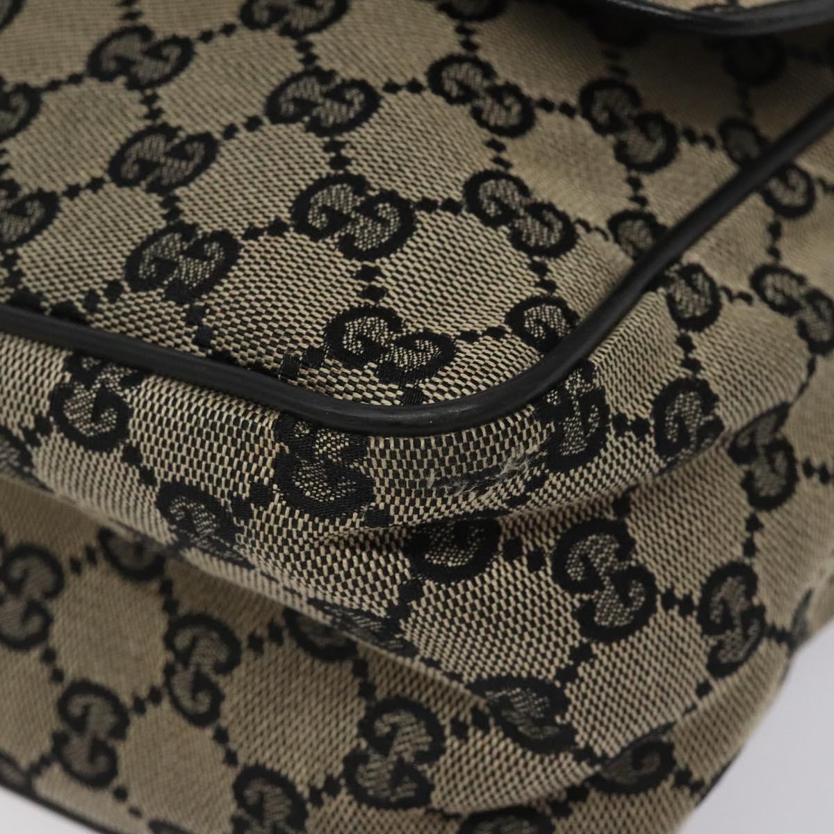 GUCCI GG Canvas Shoulder Bag Black 019 0375 Auth ep7418