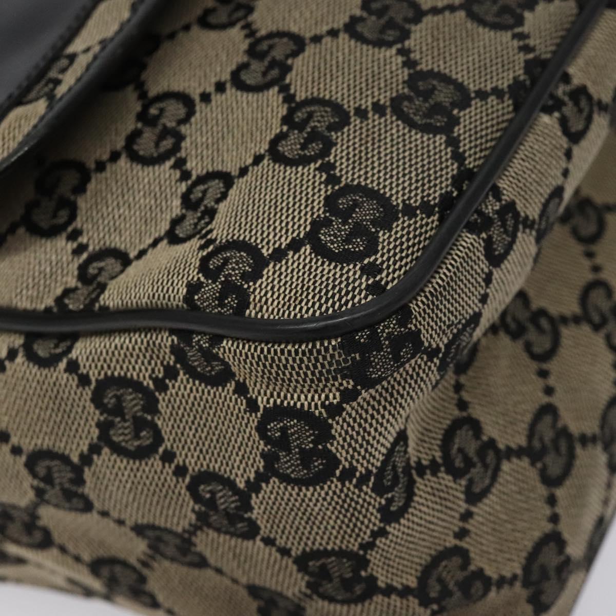 GUCCI GG Canvas Shoulder Bag Black 019 0375 Auth ep7418