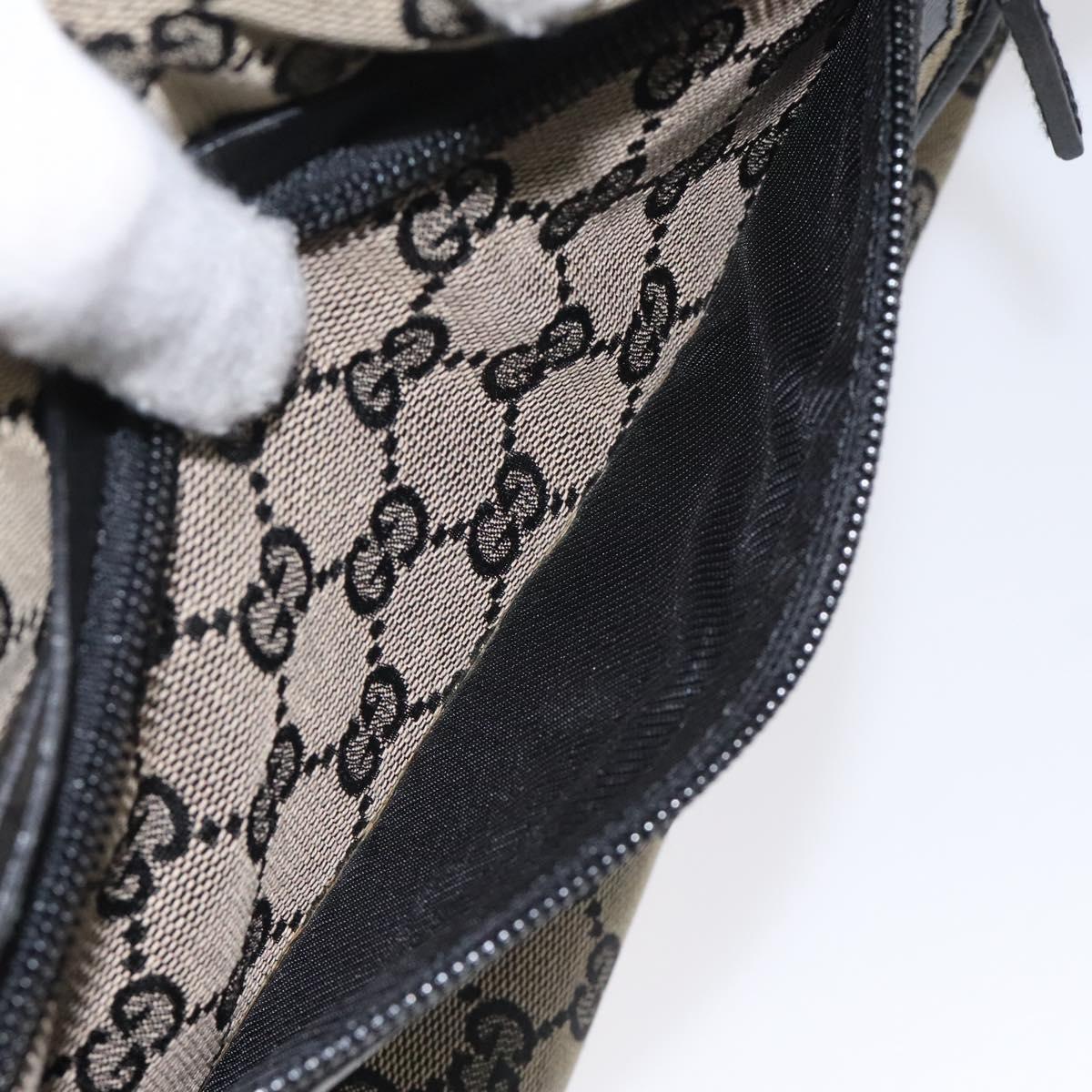 GUCCI GG Canvas Shoulder Bag Black 019 0375 Auth ep7418