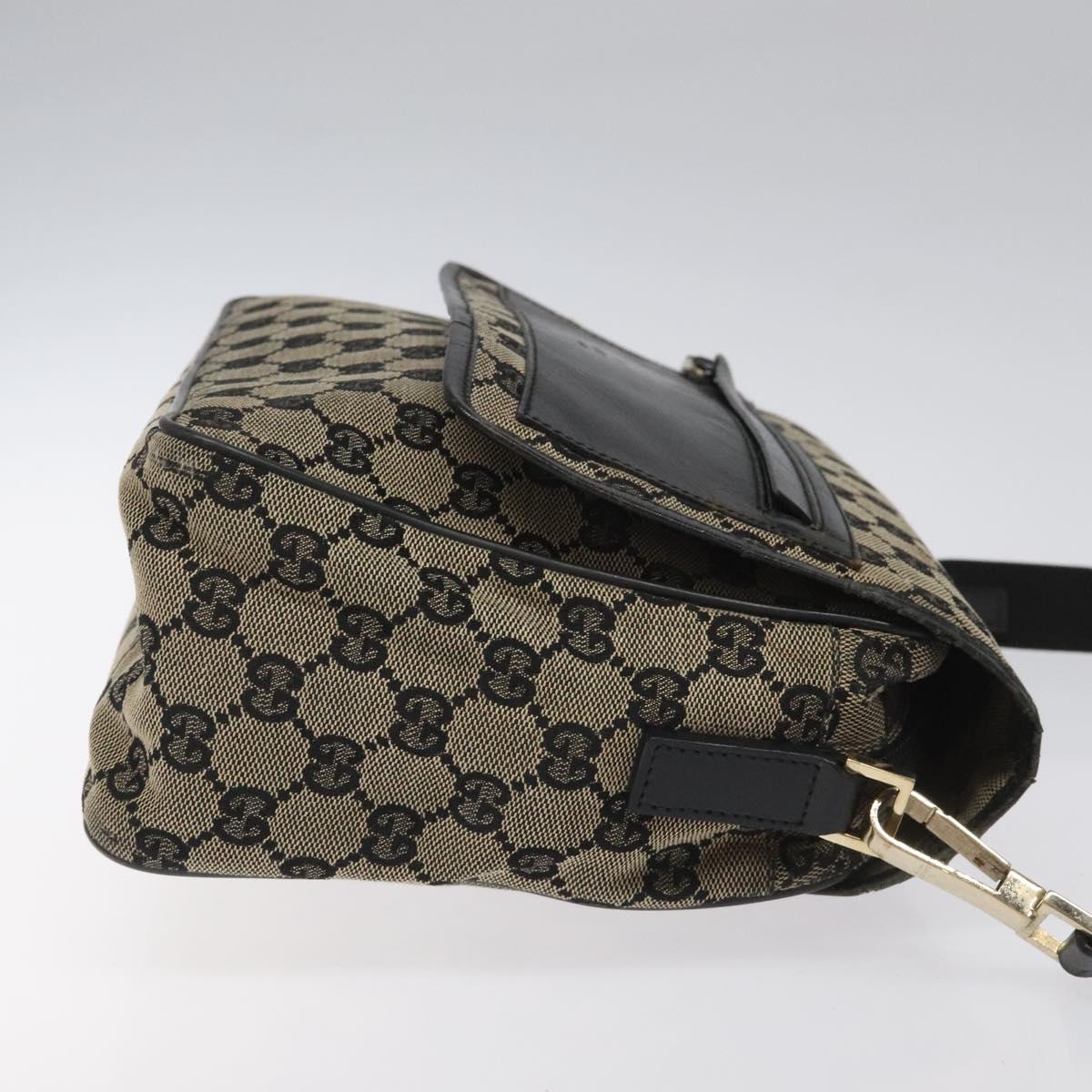 GUCCI GG Canvas Shoulder Bag Black 019 0375 Auth ep7418