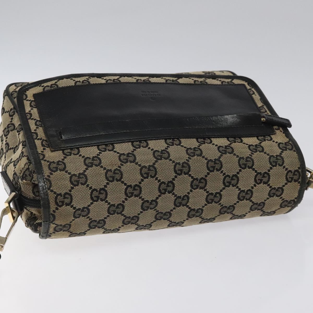 GUCCI GG Canvas Shoulder Bag Black 019 0375 Auth ep7418