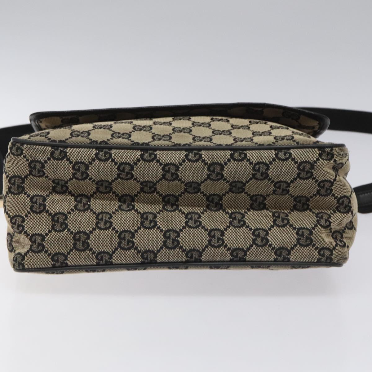 GUCCI GG Canvas Shoulder Bag Black 019 0375 Auth ep7418