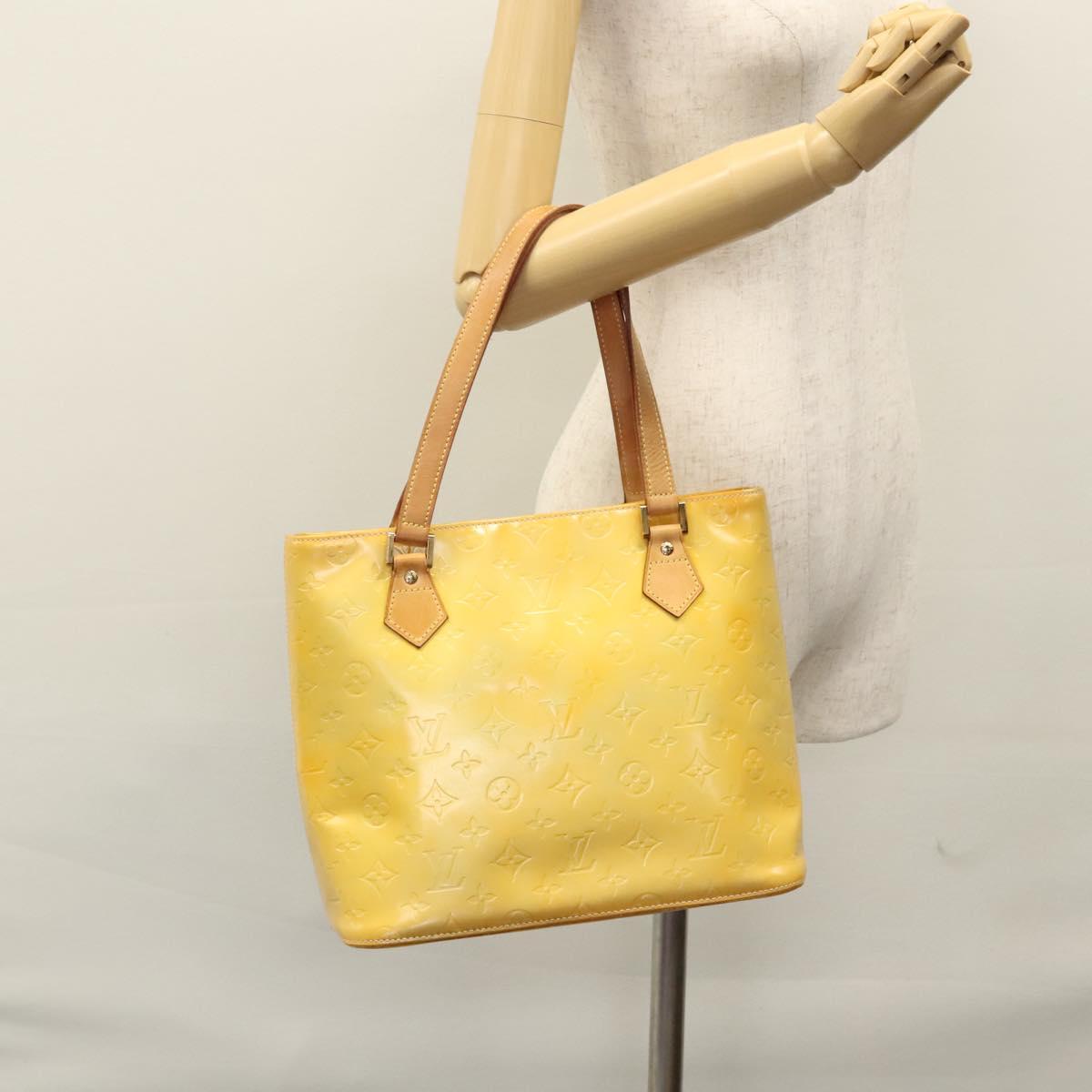 LOUIS VUITTON Monogram Vernis Houston Hand Bag Gris M91053 LV Auth ep7454