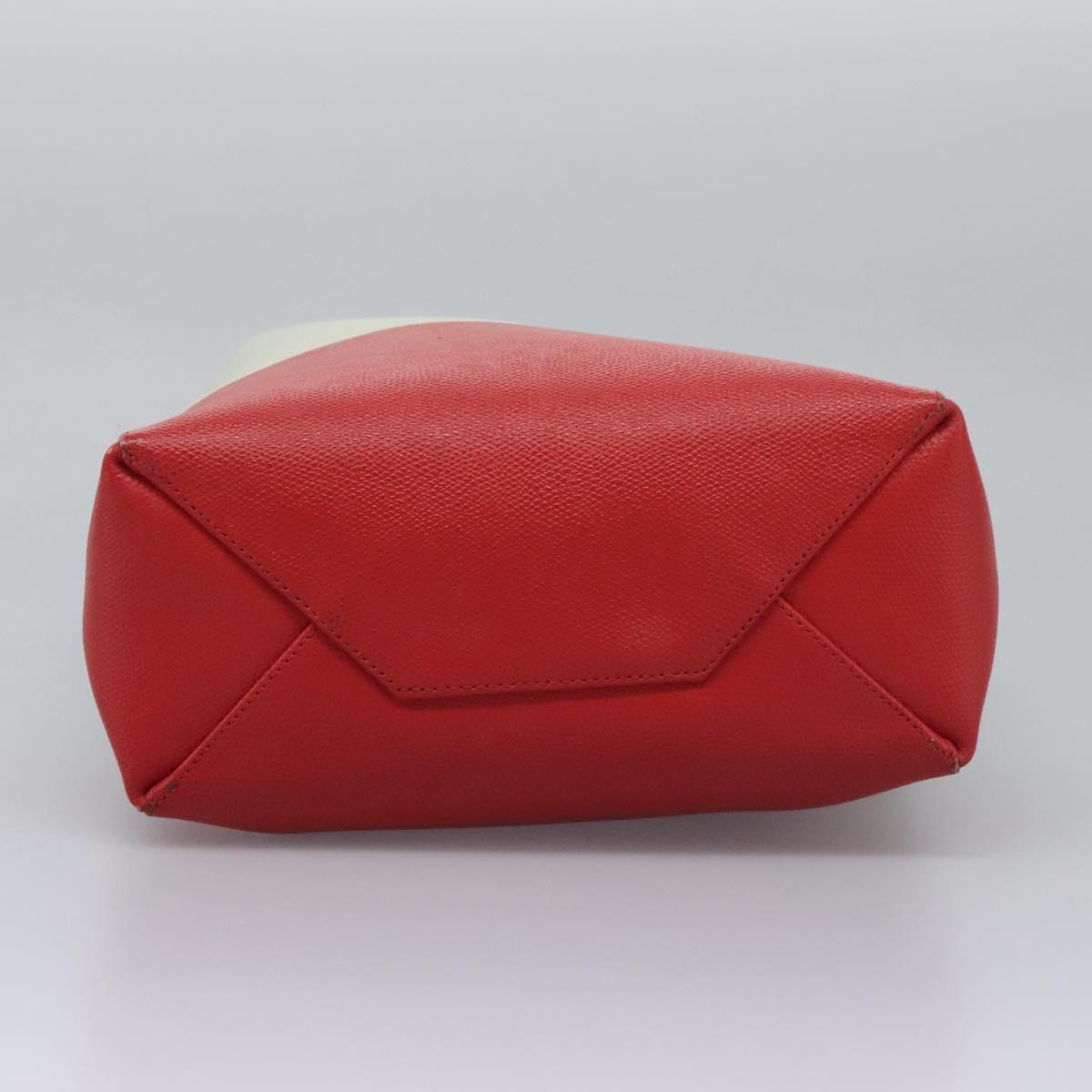 CELINE Tote Bag Leather 2way Red Auth ep7482