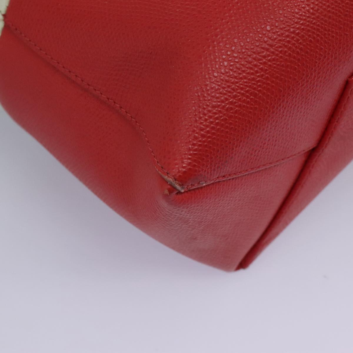 CELINE Tote Bag Leather 2way Red Auth ep7482