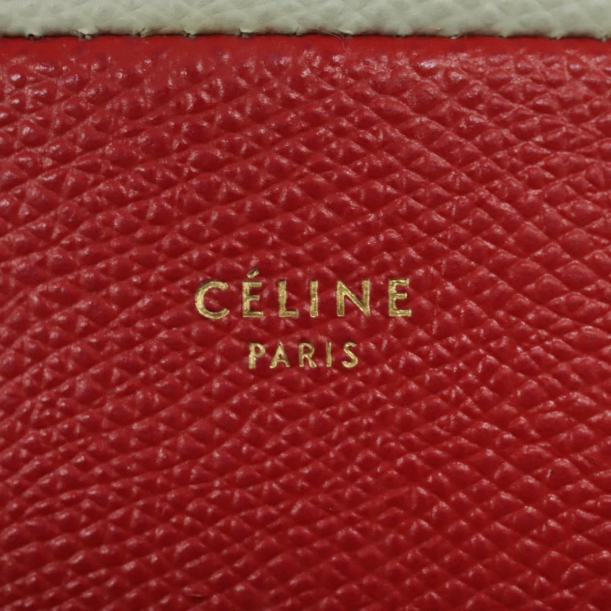 CELINE Tote Bag Leather 2way Red Auth ep7482