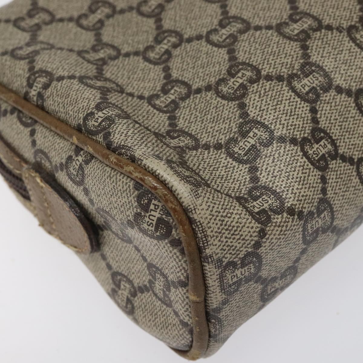 GUCCI GG Plus Supreme Shoulder Bag PVC Leather Beige Auth ep7483