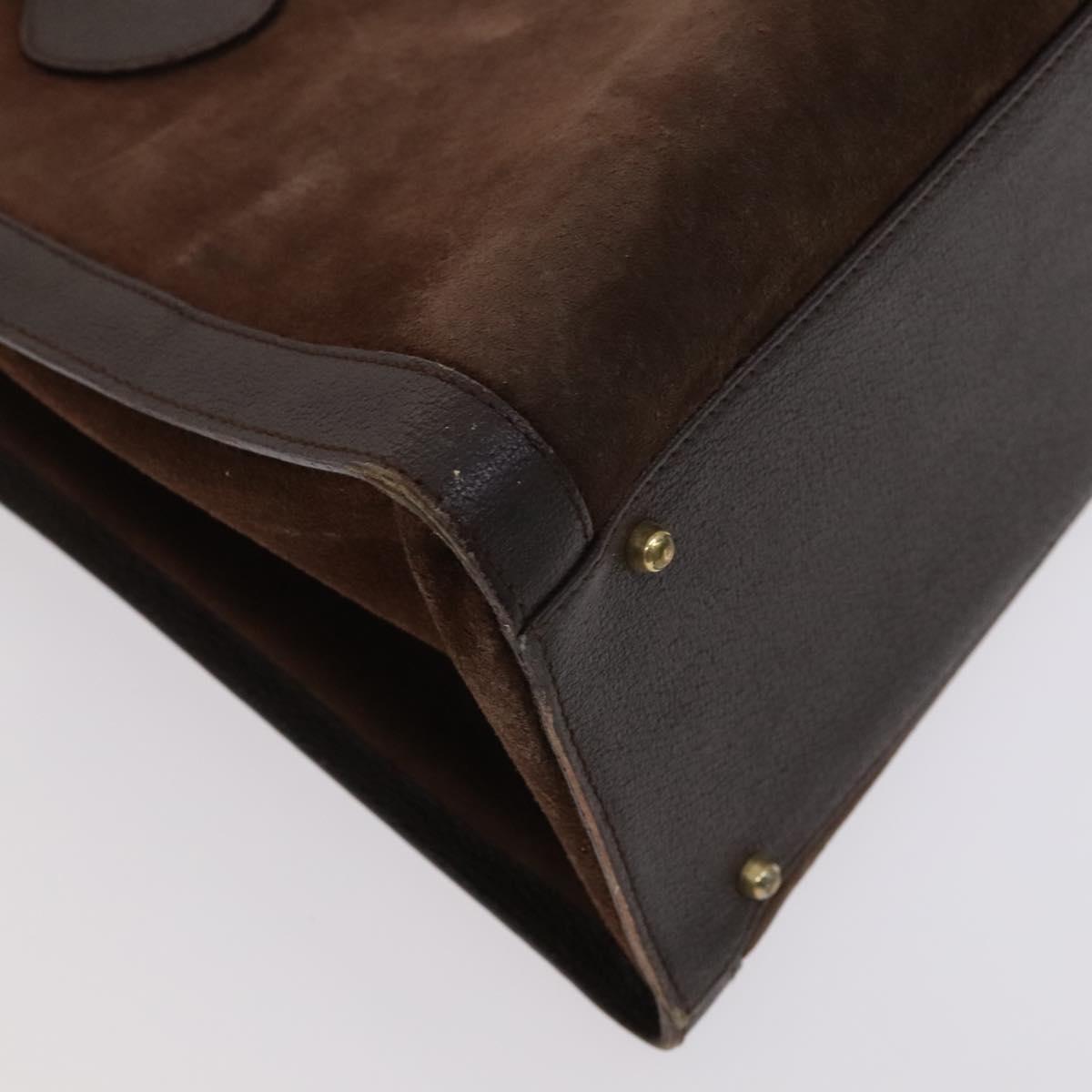 GUCCI Bamboo Tote Bag Suede Leather Brown Gold 002 1095 0260 Auth ep7508