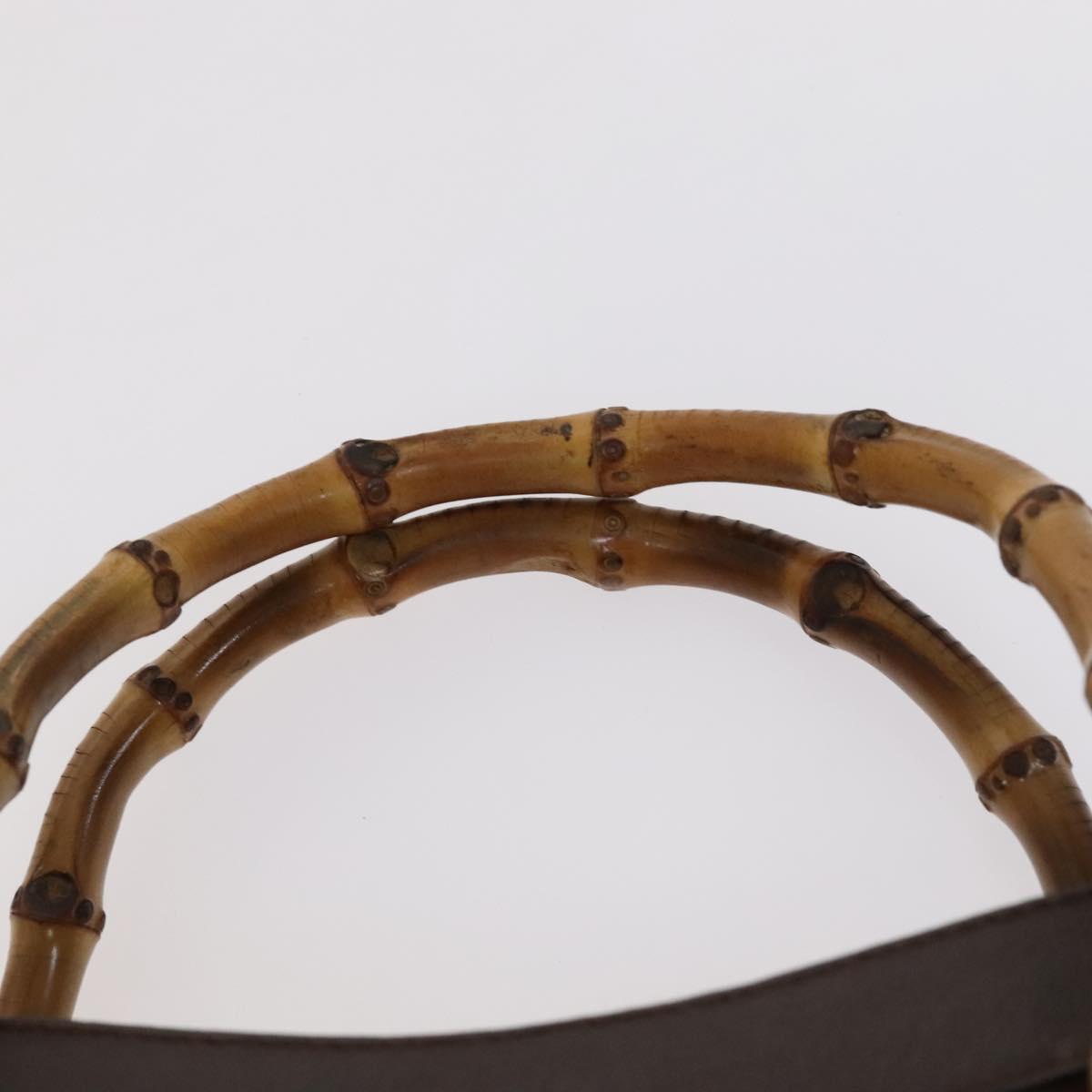 GUCCI Bamboo Tote Bag Suede Leather Brown Gold 002 1095 0260 Auth ep7508