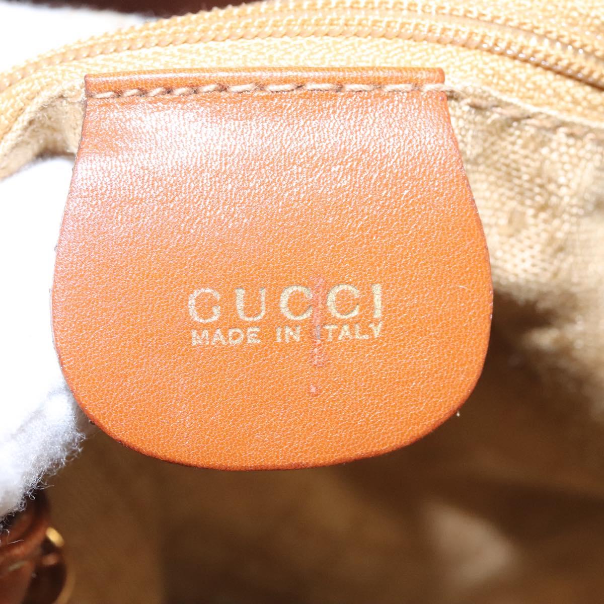 GUCCI Bamboo Backpack Leather Brown Gold 003 2058 0030 Auth ep7524