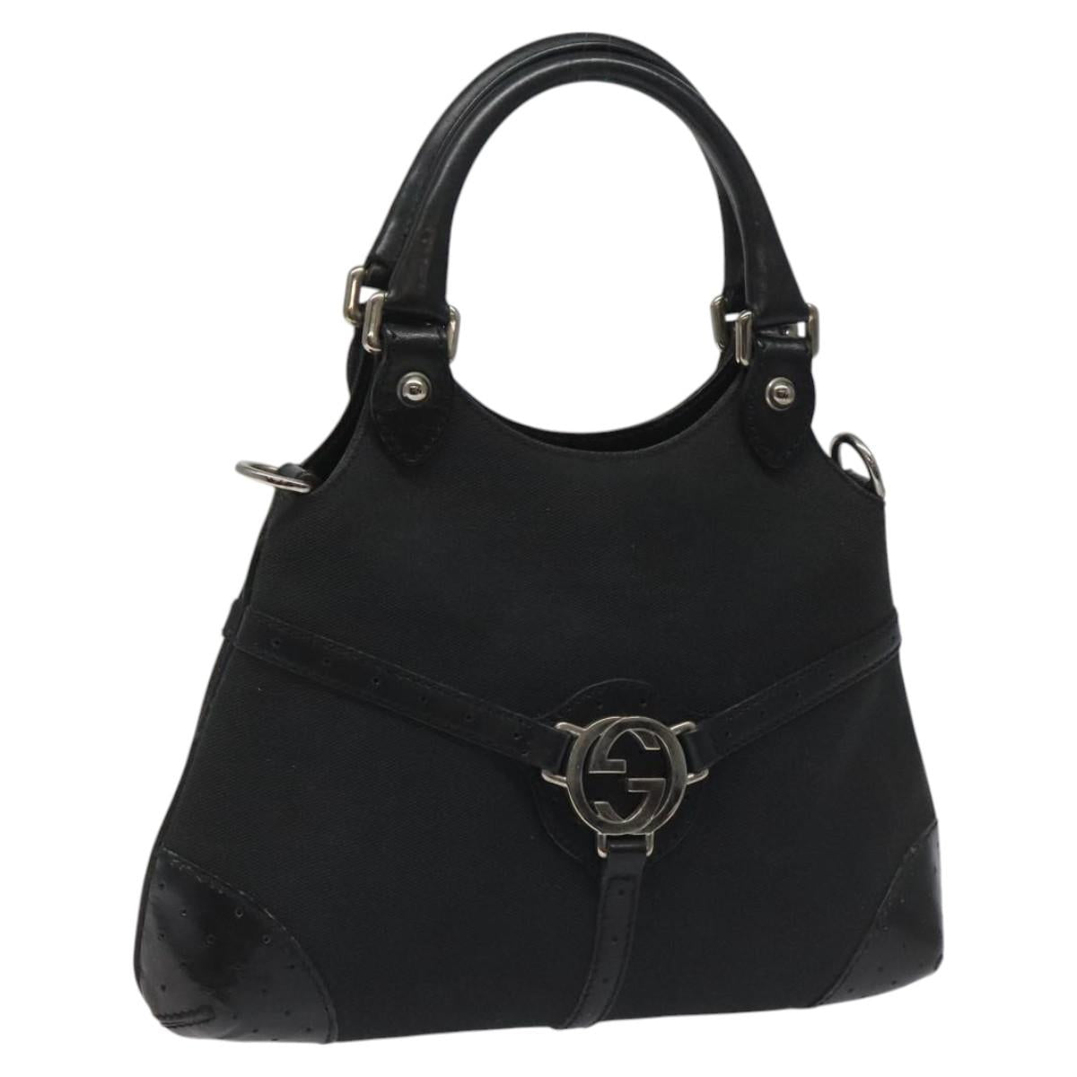 GUCCI Hand Bag Canvas Black Auth ep7533