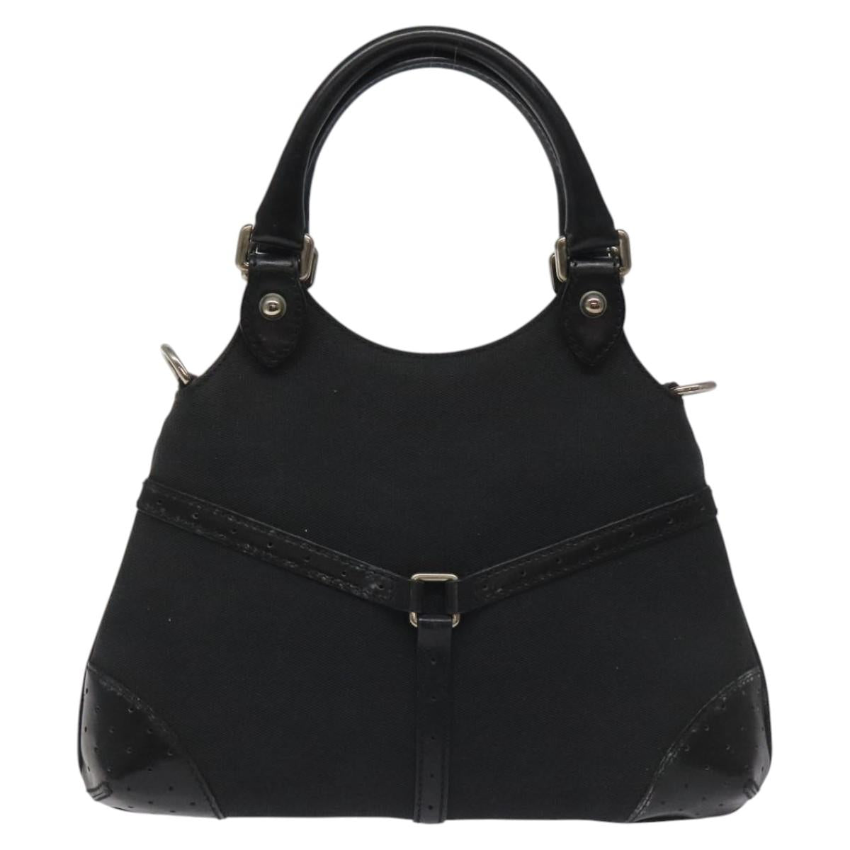 GUCCI Hand Bag Canvas Black Auth ep7533