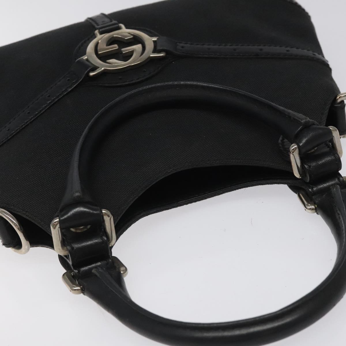 GUCCI Hand Bag Canvas Black Auth ep7533