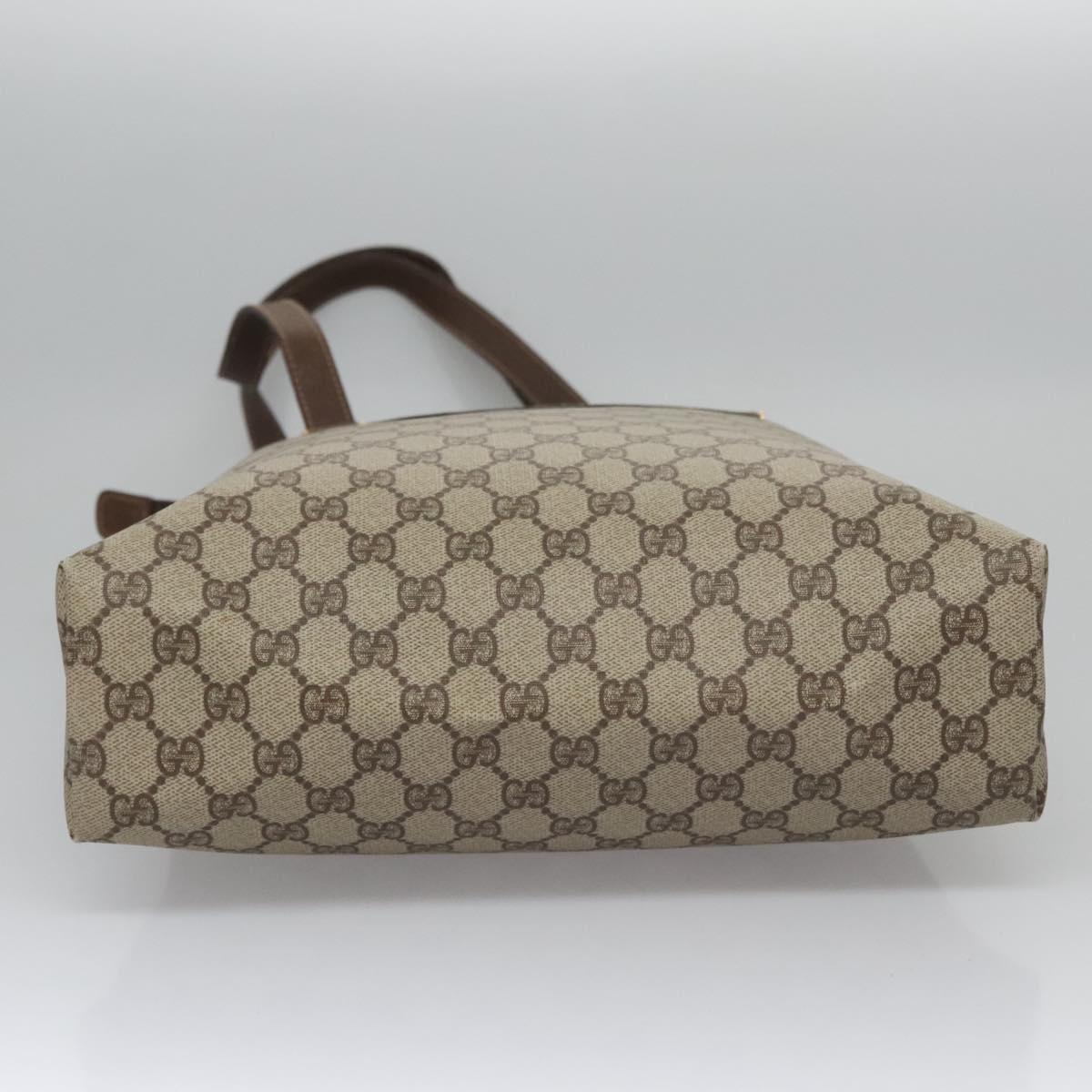 GUCCI GG Supreme Tote Bag PVC Leather Beige 002 39 6130 9411 Auth ep7534