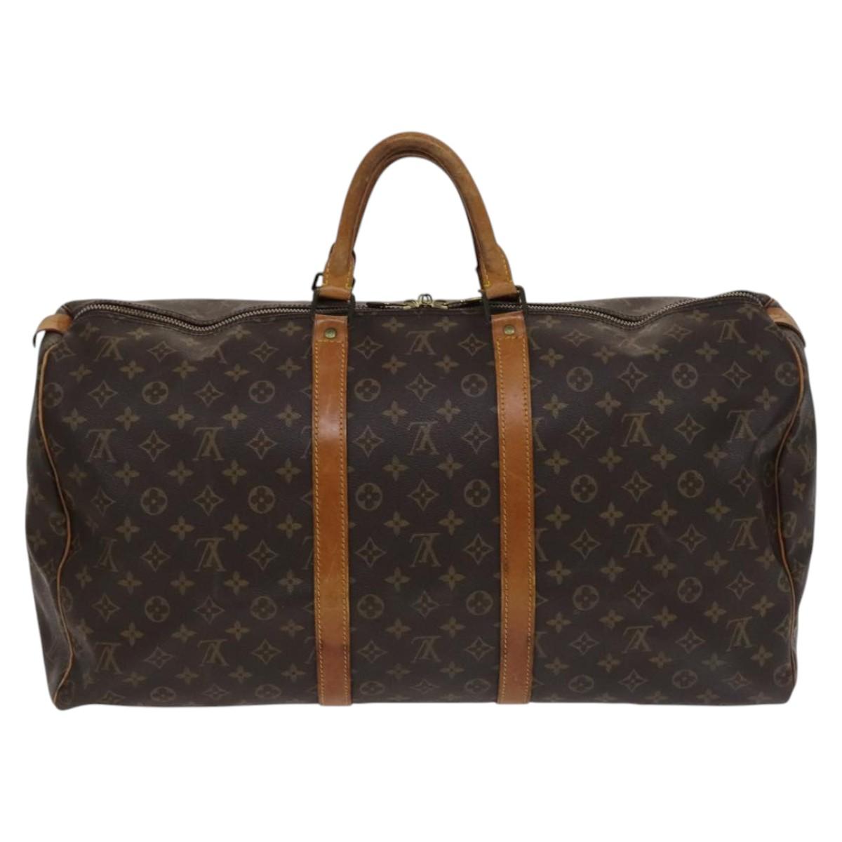 LOUIS VUITTON Monogram Keepall 55 Boston Bag M41424 LV Auth ep7541
