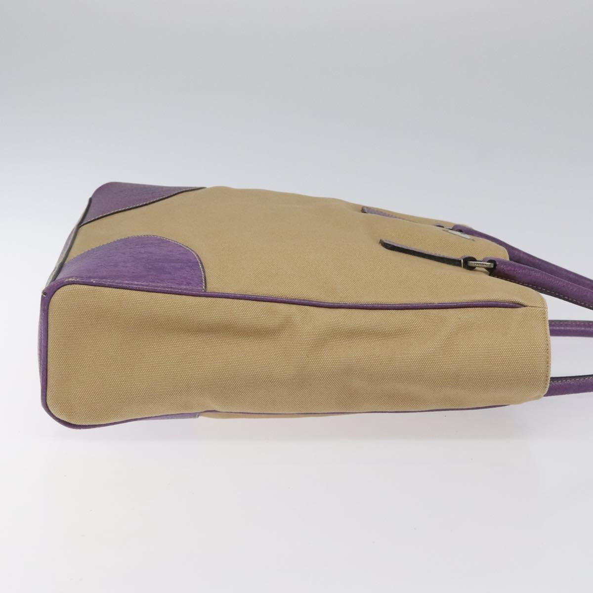 PRADA Tote Bag Canvas Beige Auth ep7542