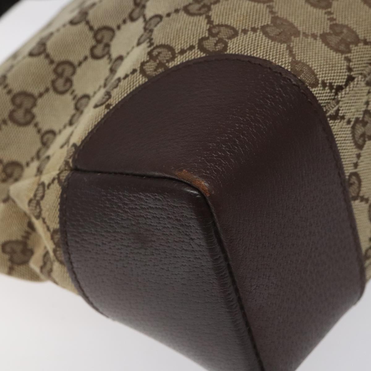 GUCCI GG Canvas Shoulder Bag Beige Silver 110054 Auth ep7544
