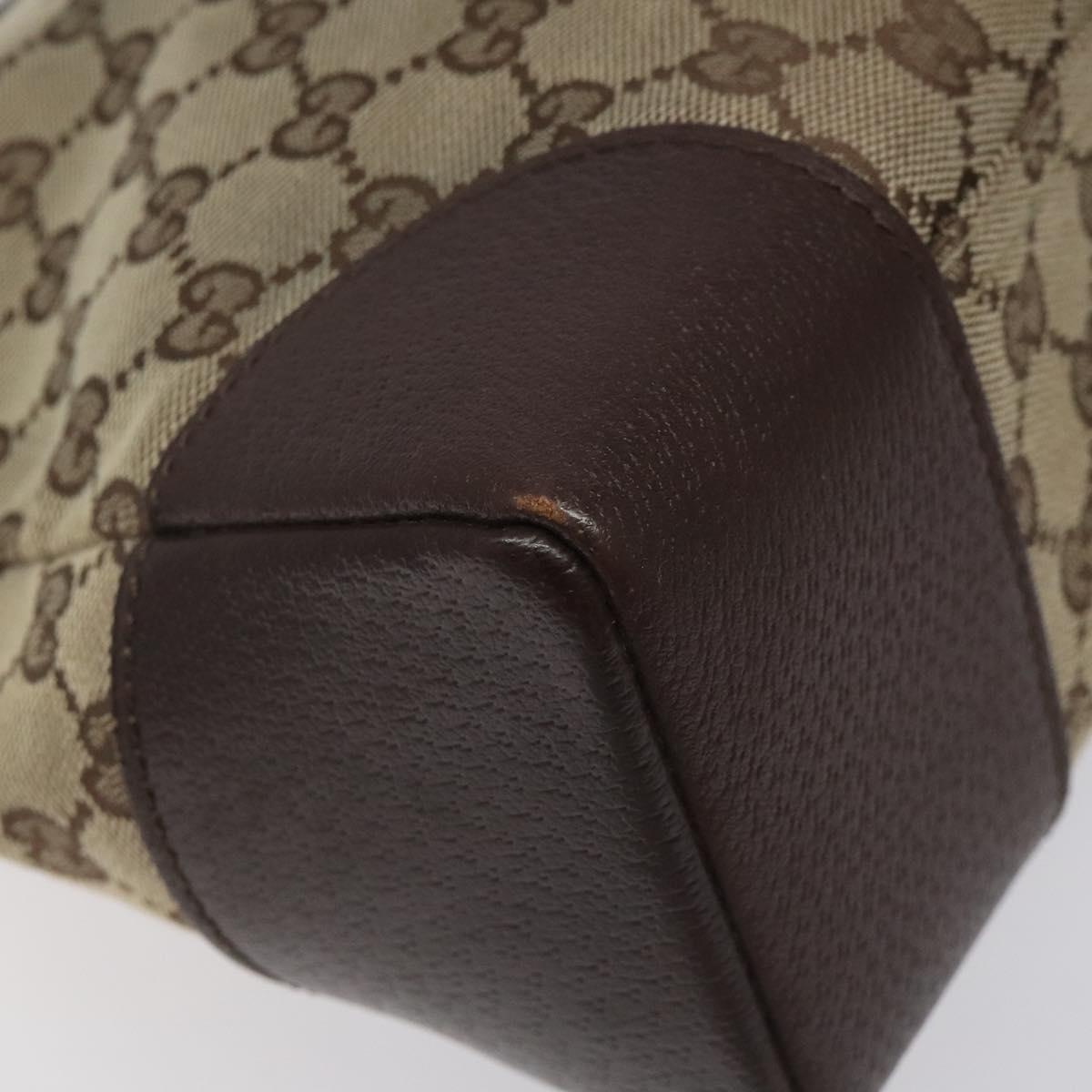GUCCI GG Canvas Shoulder Bag Beige Silver 110054 Auth ep7544