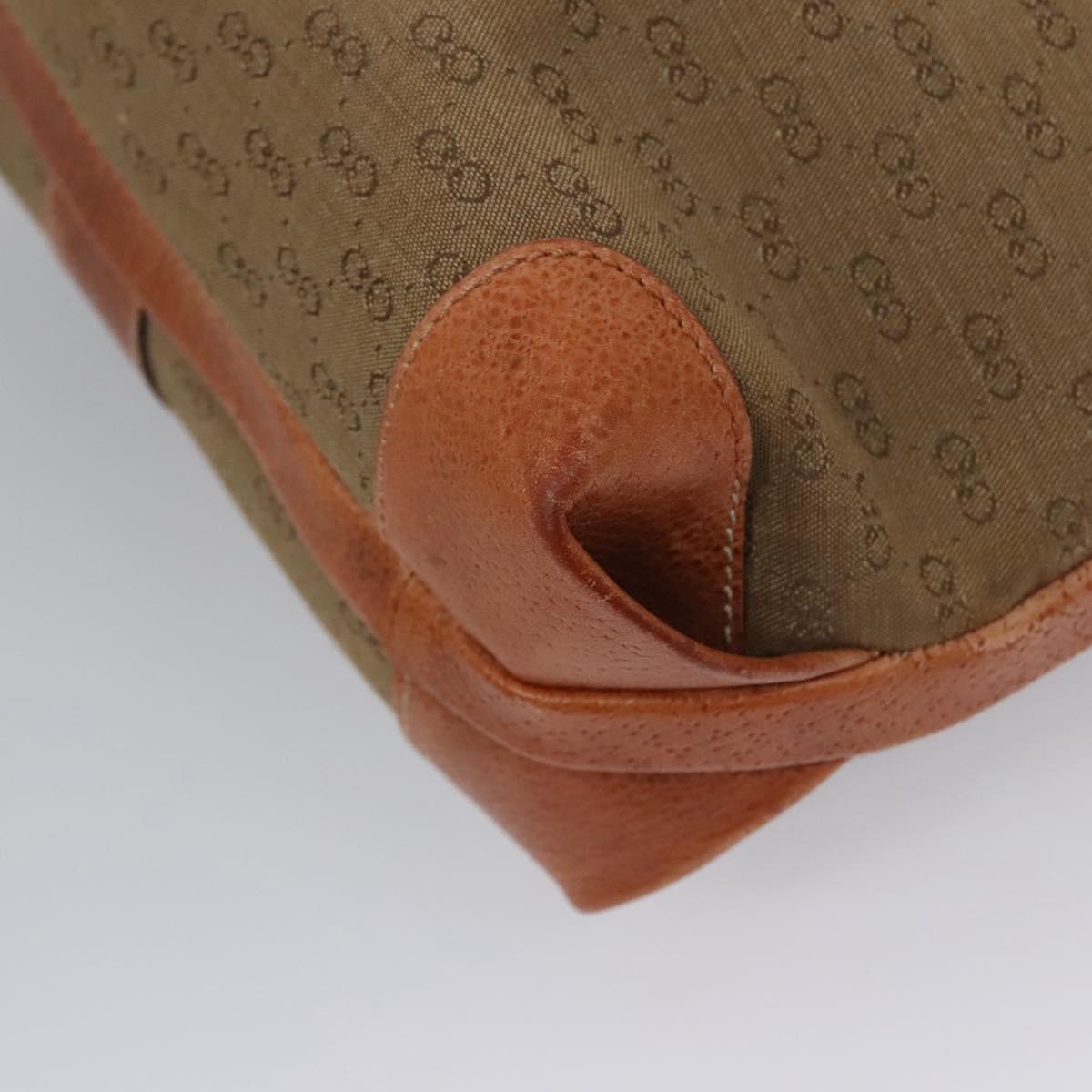 GUCCI Micro GG Supreme Shoulder Bag PVC Leather Beige Brown gold Auth ep7547
