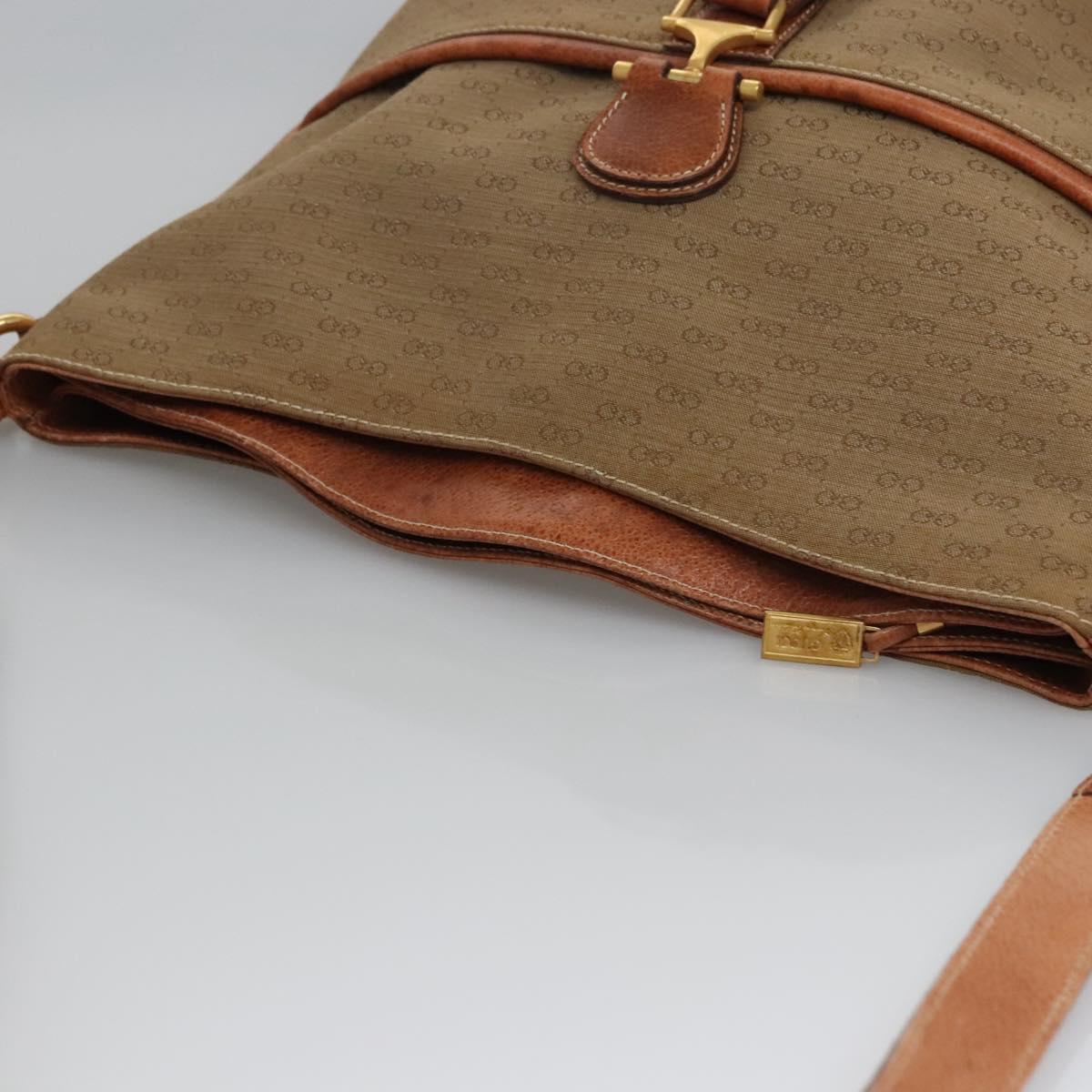 GUCCI Micro GG Supreme Shoulder Bag PVC Leather Beige Brown gold Auth ep7547