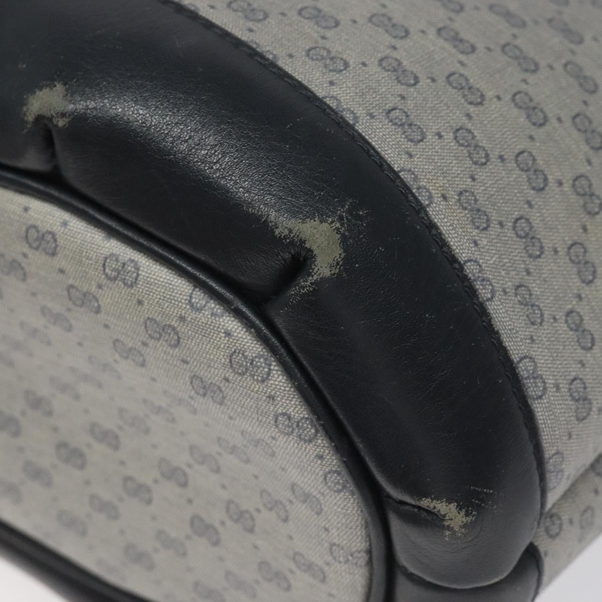 GUCCI Micro GG Supreme Shoulder Bag PVC Navy Gold Auth ep7561