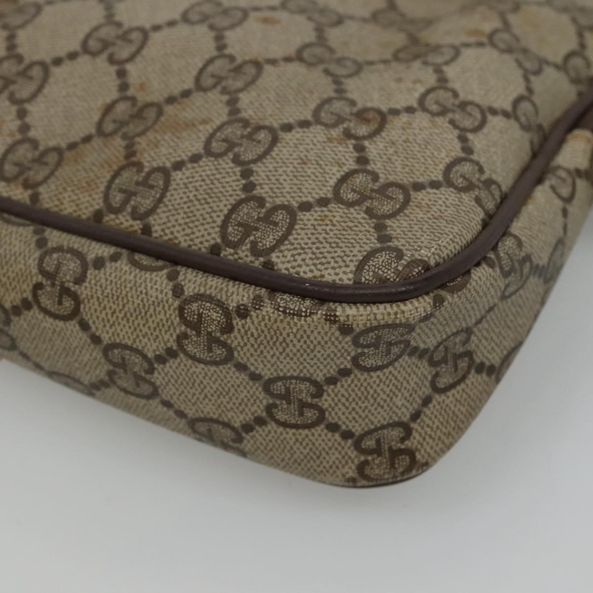 GUCCI GG Supreme Shoulder Bag PVC Beige Brown gold 97 02 068 Auth ep7562
