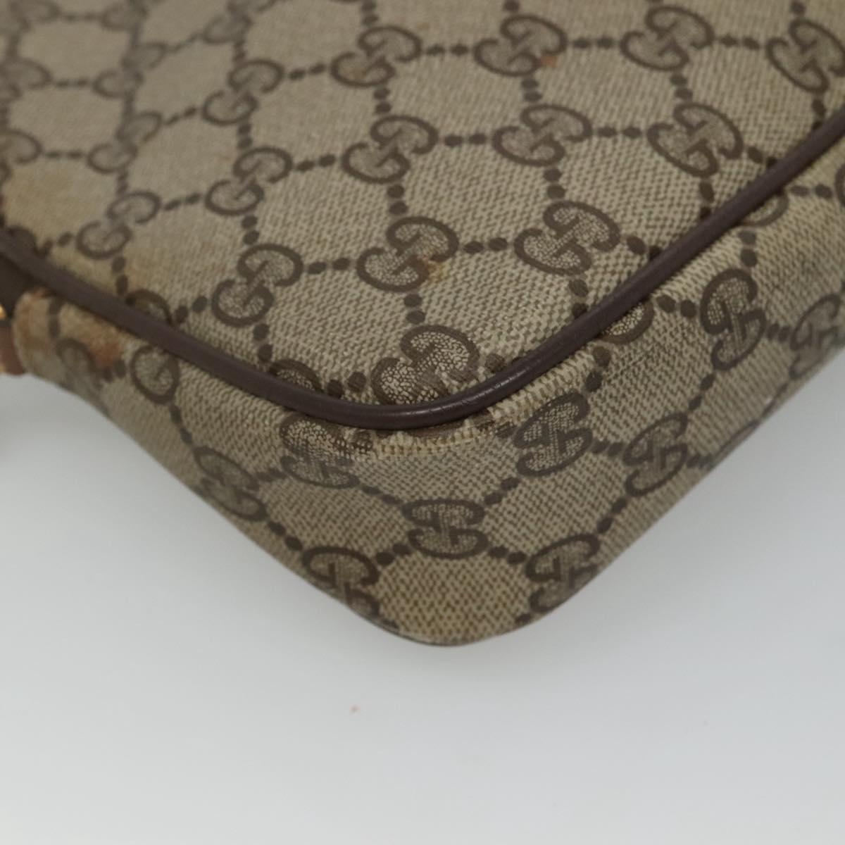 GUCCI GG Supreme Shoulder Bag PVC Beige Brown gold 97 02 068 Auth ep7562