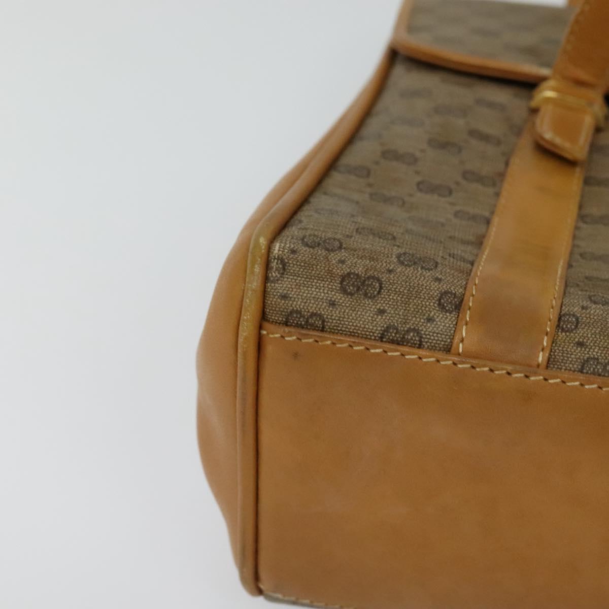GUCCI Micro GG Supreme Hand Bag PVC Leather Beige Gold 000 984 4857 Auth ep7571