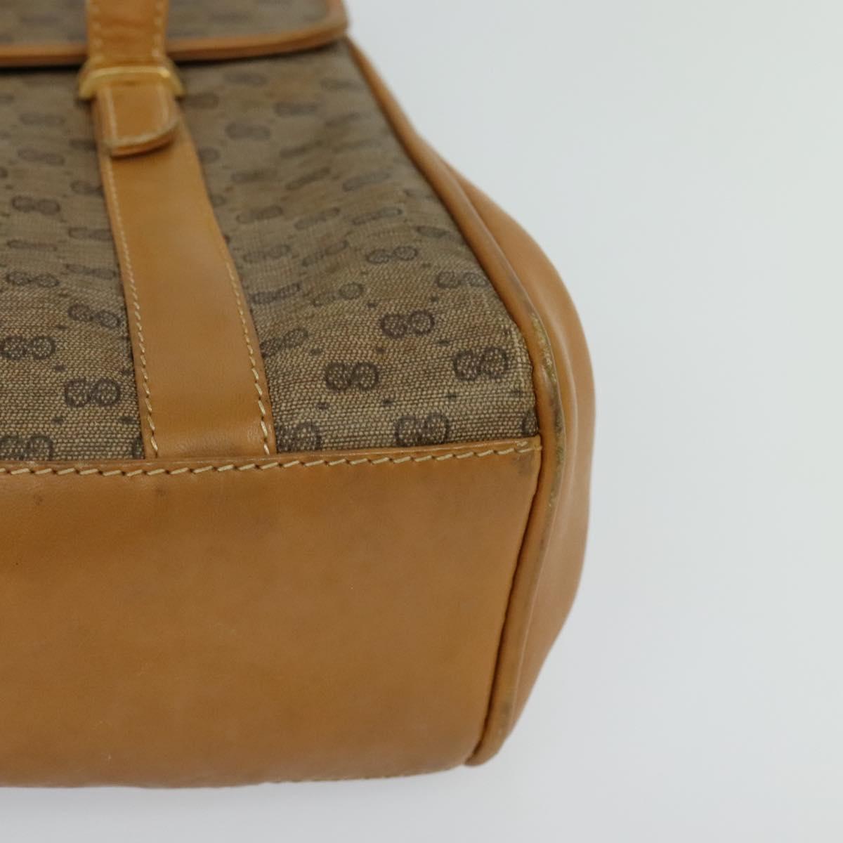GUCCI Micro GG Supreme Hand Bag PVC Leather Beige Gold 000 984 4857 Auth ep7571