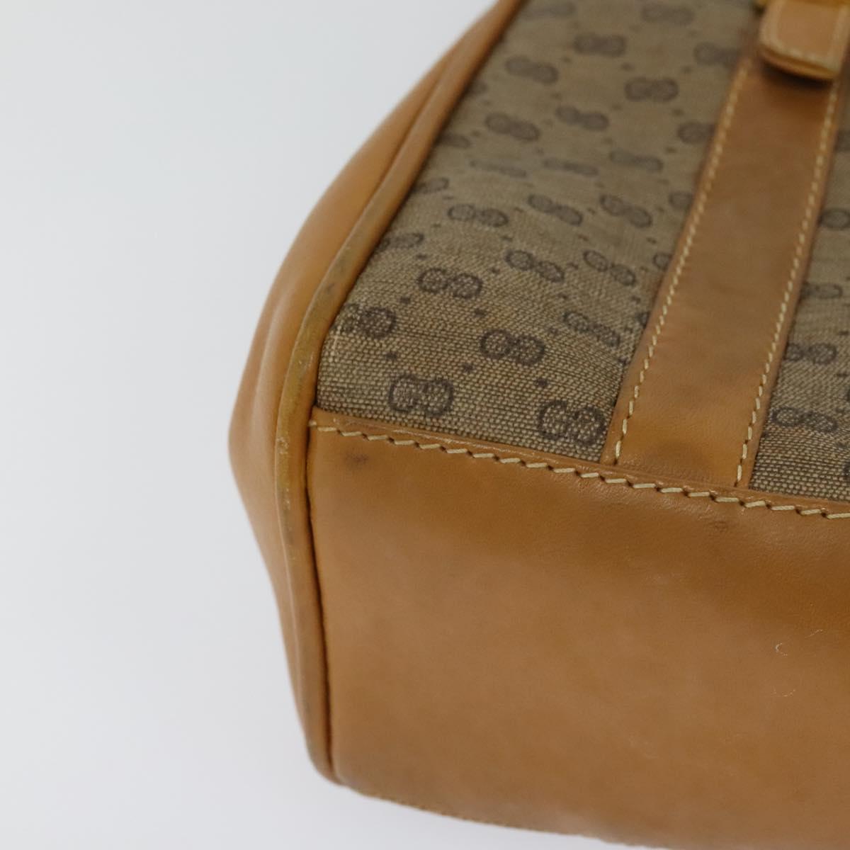 GUCCI Micro GG Supreme Hand Bag PVC Leather Beige Gold 000 984 4857 Auth ep7571