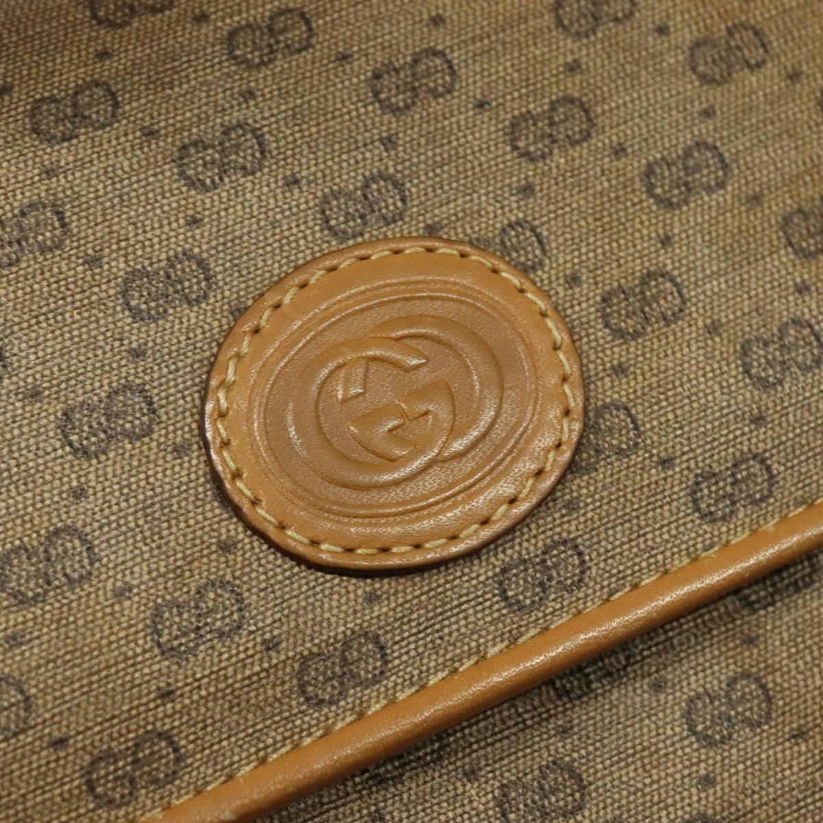 GUCCI Micro GG Supreme Hand Bag PVC Leather Beige Gold 000 984 4857 Auth ep7571