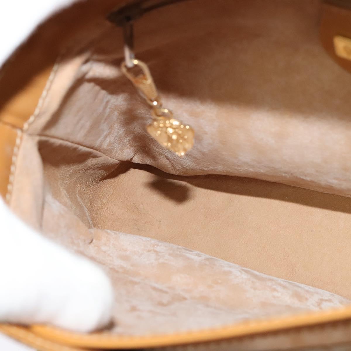 GUCCI Micro GG Supreme Hand Bag PVC Leather Beige Gold 000 984 4857 Auth ep7571