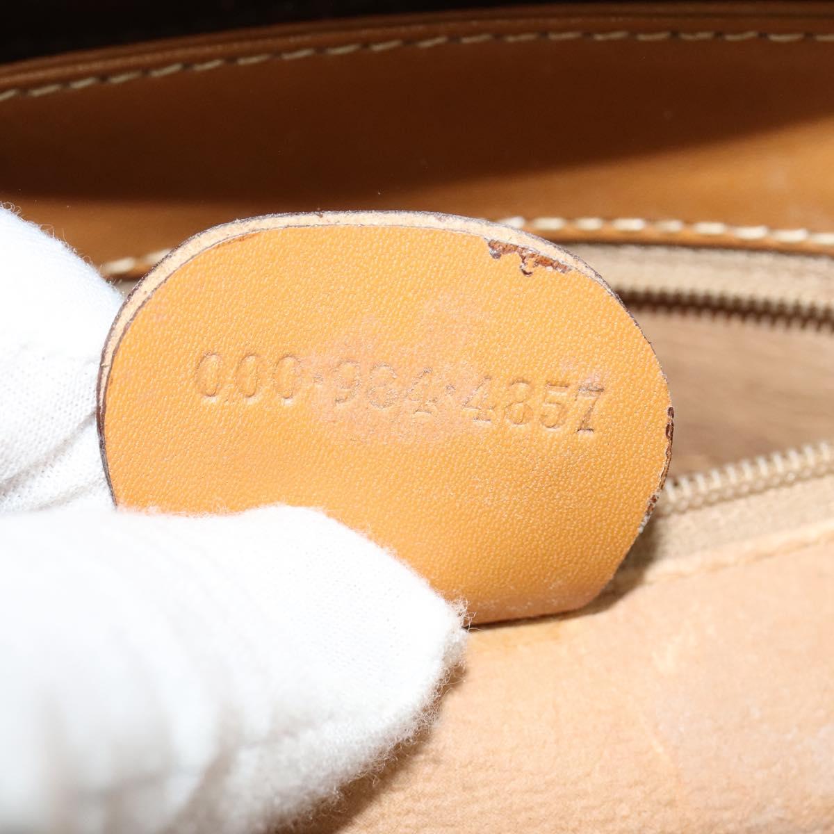 GUCCI Micro GG Supreme Hand Bag PVC Leather Beige Gold 000 984 4857 Auth ep7571