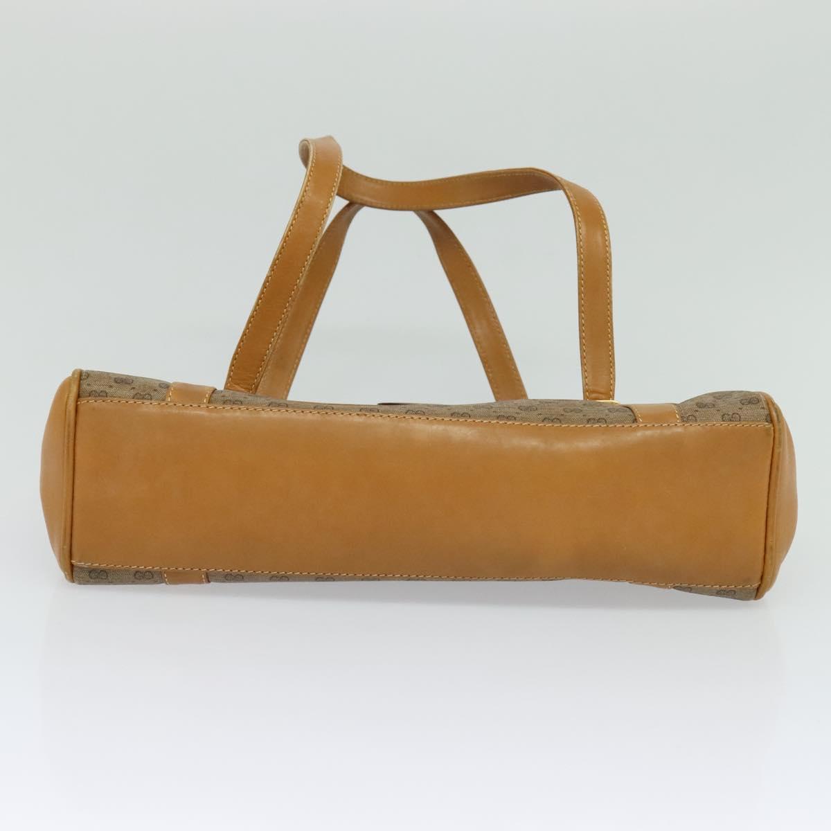 GUCCI Micro GG Supreme Hand Bag PVC Leather Beige Gold 000 984 4857 Auth ep7571